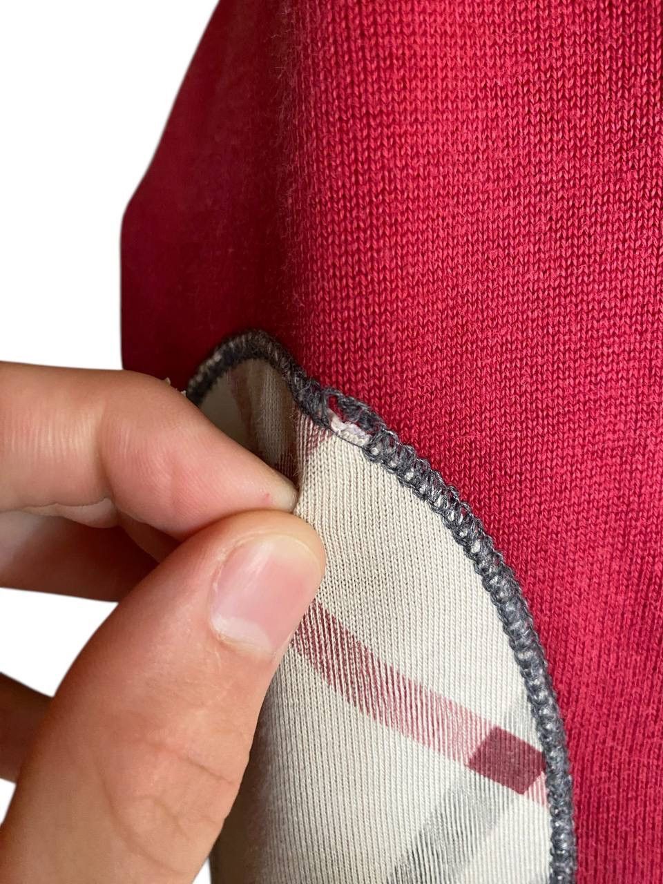 Burberry Burberry Brit cotton knit sweater red nova check elbow patch Size US S / EU 44-46 / 1 - 17 Thumbnail
