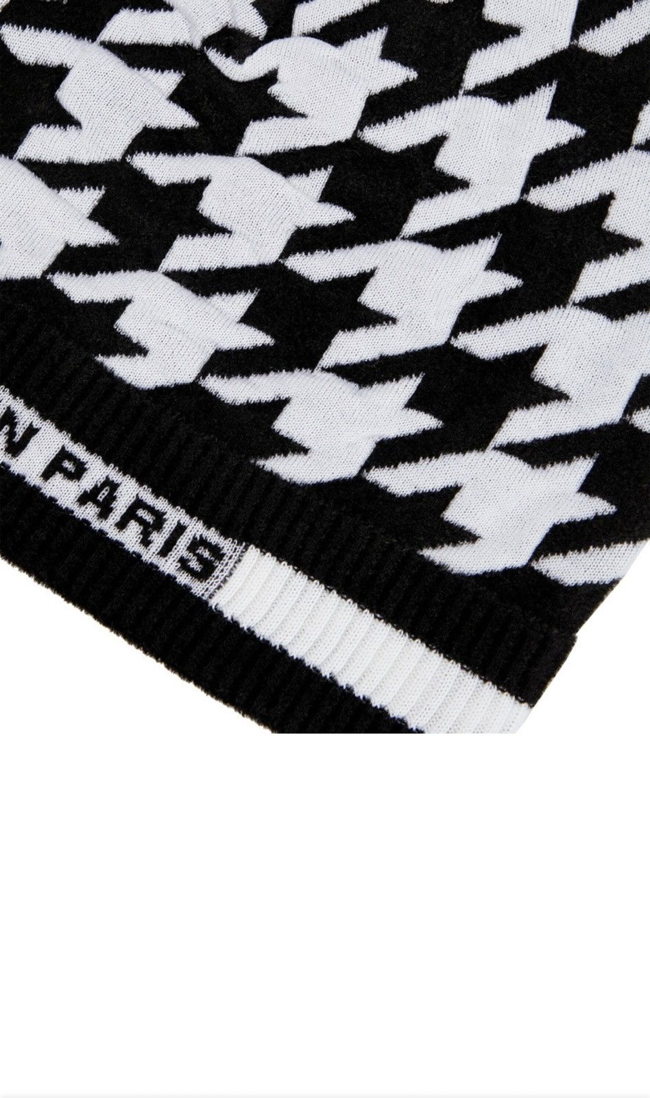 Balmain Balmain Houndstooth Jacquard Wool Beanie Size ONE SIZE - 8 Thumbnail