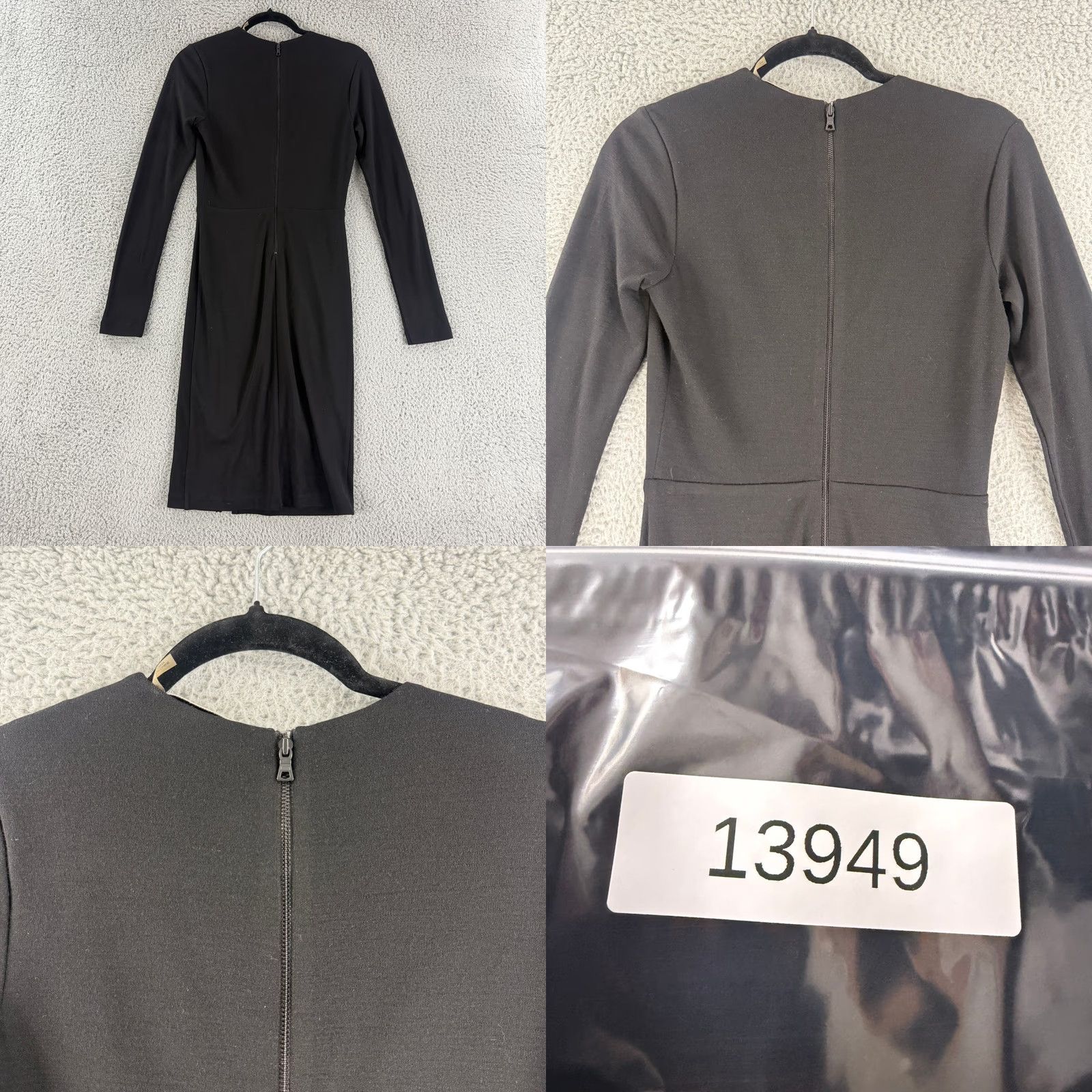 Alice + Olivia Alice + Olivia Sheath Dress Womens 2 Black Long Sleeve V-Neck Wrap Front Slit Size XS / US 0-2 / IT 36-38 - 9 Thumbnail