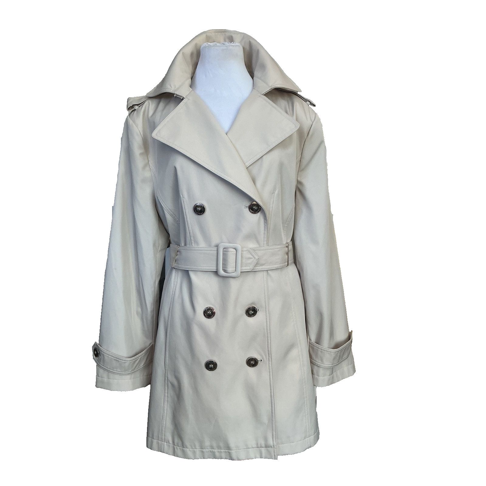 Calvin Klein CALVIN KLEIN DOUBLE BREASTED BELTED BEIGE RAIN COAT - NEW Size XL / US 12-14 / IT 48-50 - 1 Thumbnail