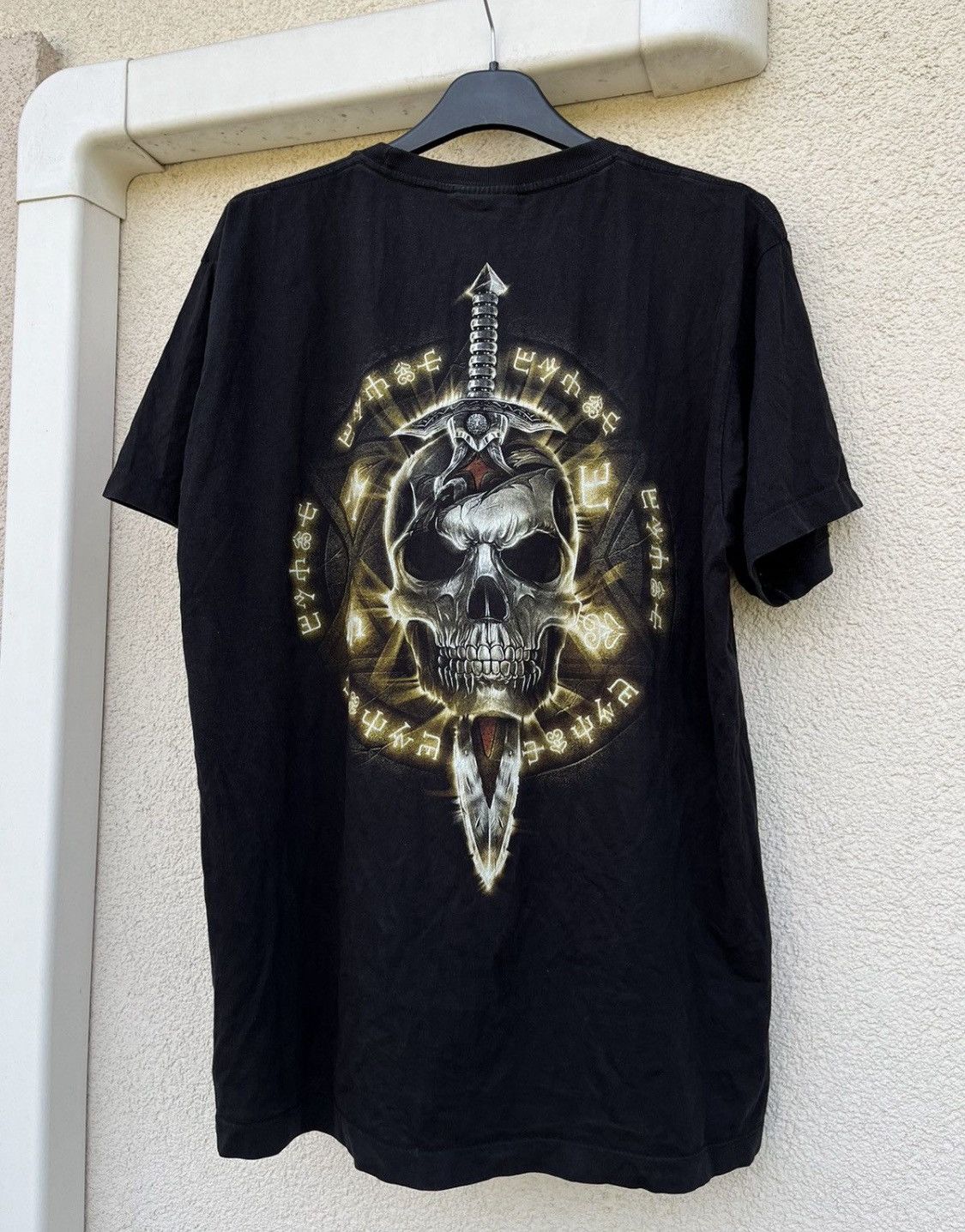 Japanese Brand Vintage Aop Tee Skull Skeleton Archive y2k opium rock rap Size US L / EU 52-54 / 3 - 4 Thumbnail