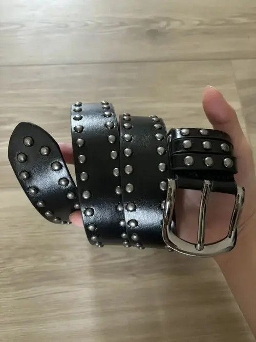 Japanese Brand Komuro x Ibuki H1 - Vintage Rock Studded Belt (black) Size 32 - 1 Thumbnail