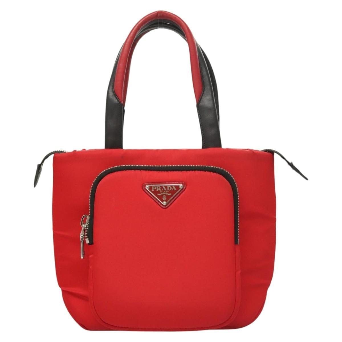 Prada Prada Nylon Handbag Red Size ONE SIZE - 11 Thumbnail