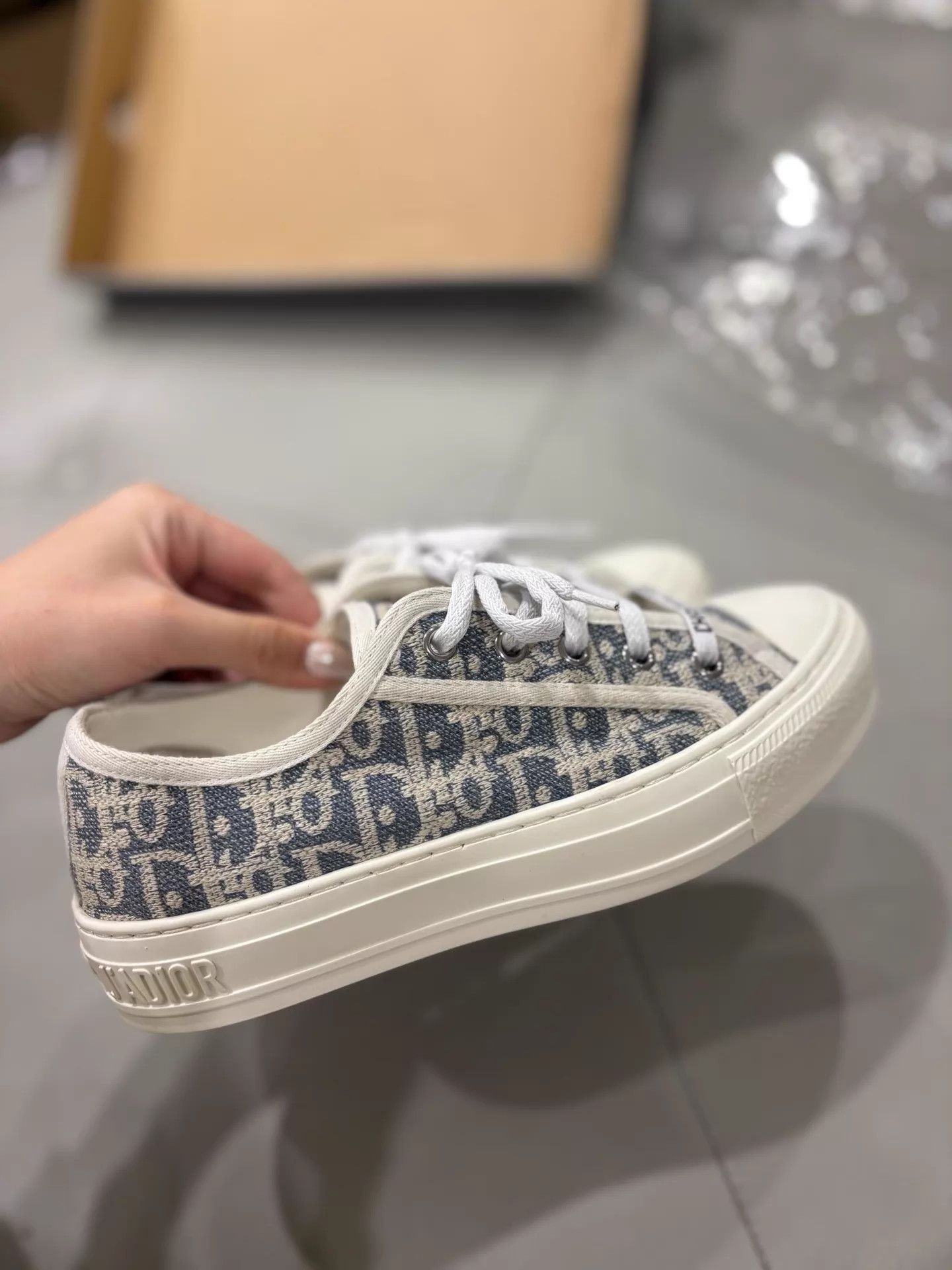 Dior Dior Denim Full Oblique Logo Sneakers 99 New 35.5 Size US 5 / IT 35 - 2 Thumbnail