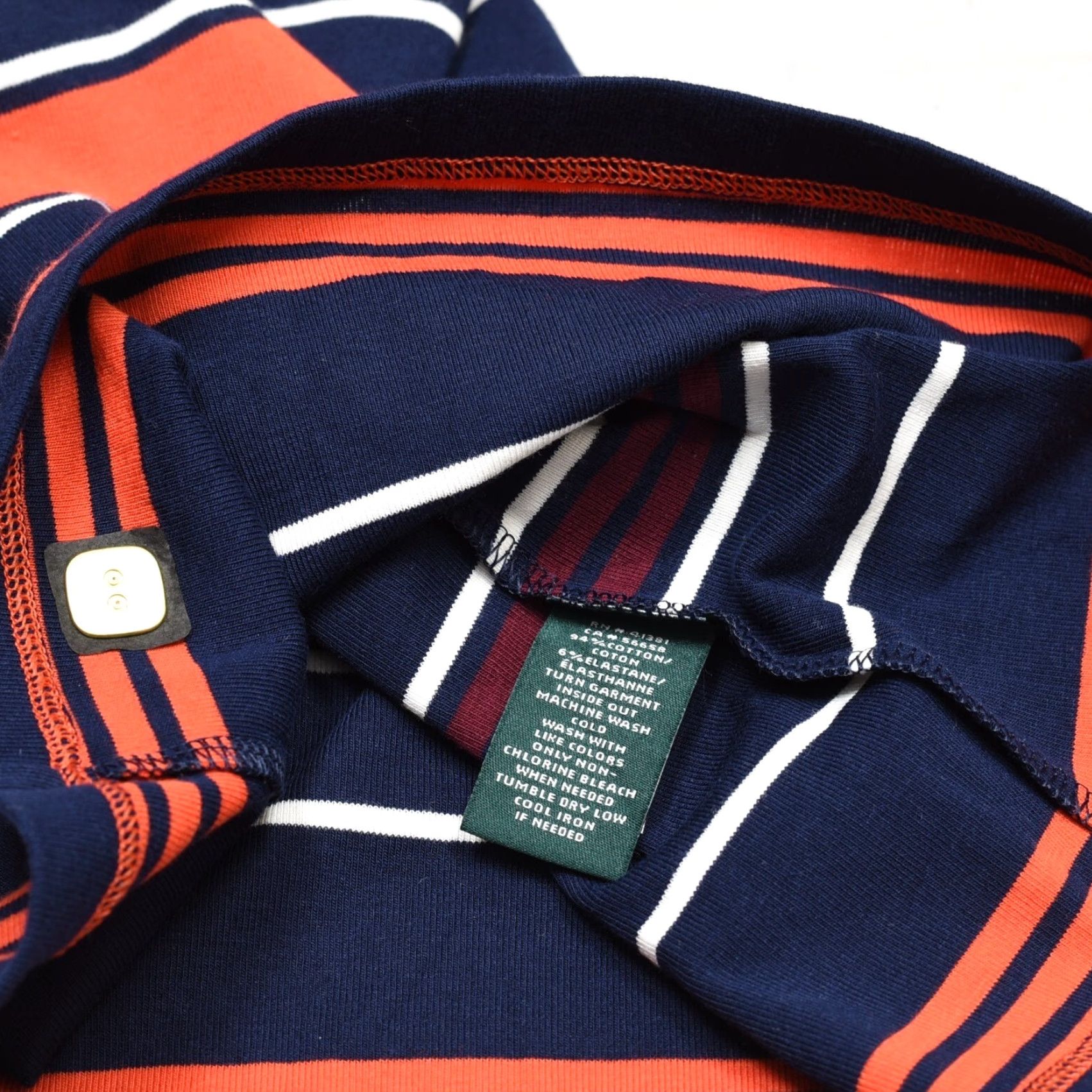 Ralph Lauren Lauren Ralph Lauren Blouse Striped Multicolor Cotton Blend Boat Neck Long Sleeve 2XS Womens Shirt Size XXS / US 00 / IT 34 - 8 Thumbnail