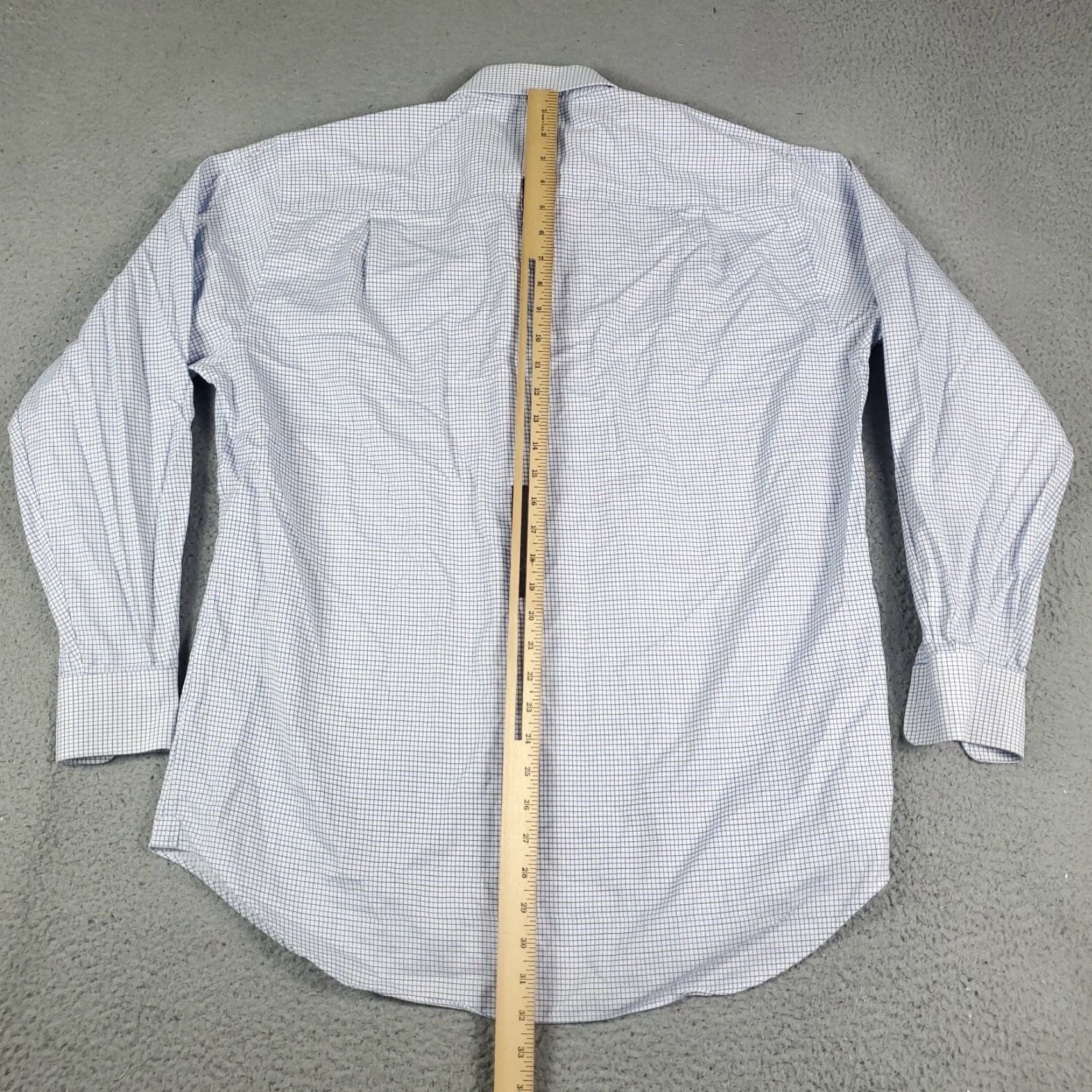 David Donahue VINTAGE David Donahue Dress Shirt Mens Size 16.5 Blue White Check Long Sleeve Button Up Business Casual Formal Size 42R - 3 Thumbnail