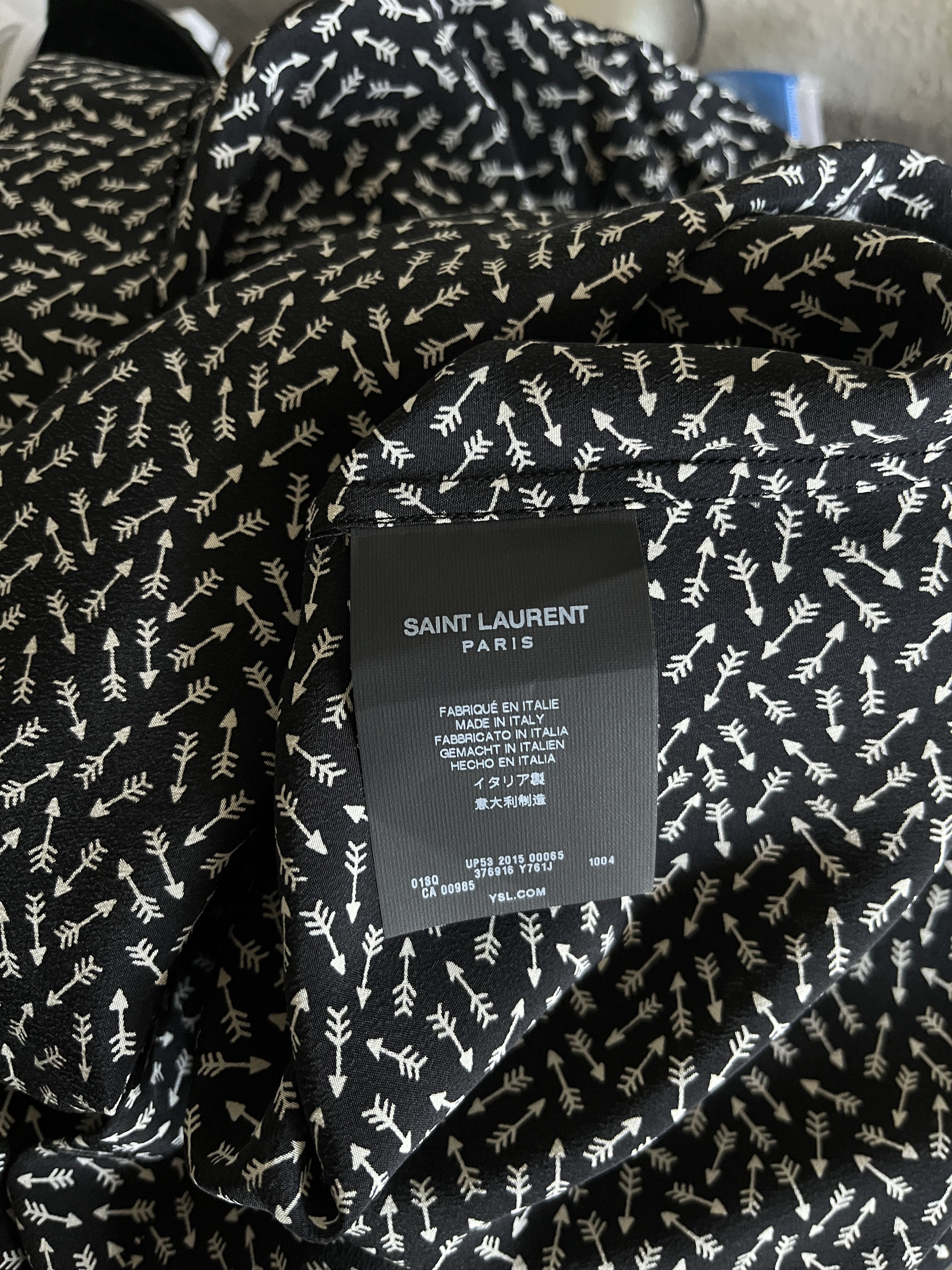 Hedi Slimane × Saint Laurent Paris Saint Laurent Paris Navy Dress Shirt Hedi Slimane SS15 Size US L / EU 52-54 / 3 - 6 Thumbnail
