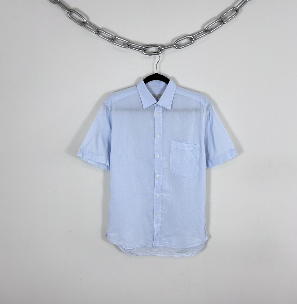 Aquascutum Vintage Aquascutum Men’s Light Blue Short Sleeve Shirt Size US M / EU 48-50 / 2 - 1 Thumbnail