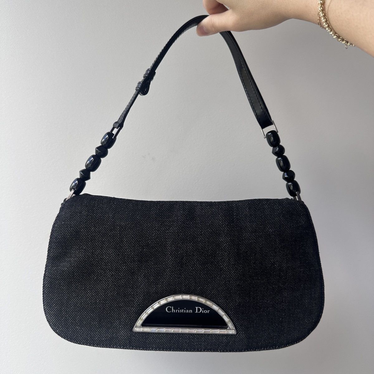 Dior Vintage Dior Malice Pearl Denim Bag Size ONE SIZE - 1 Thumbnail