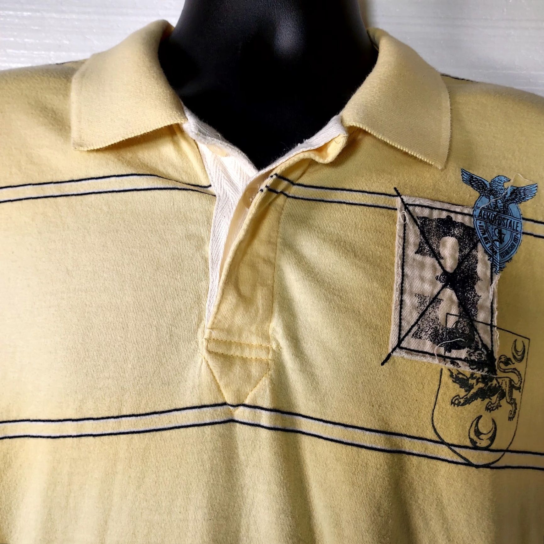 Vintage VINTAGE Aeropostale Authentic Fit Shirt Men Size Large Short Sleeve Stripped Rugby Polo Size US L / EU 52-54 / 3 - 3 Thumbnail