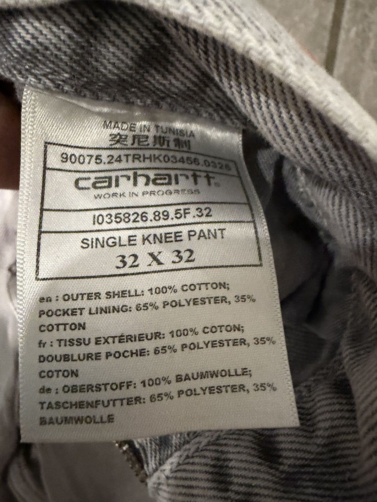 Carhartt Wip Ash light grey single knee pants Size US 32 / EU 48 - 5 Thumbnail
