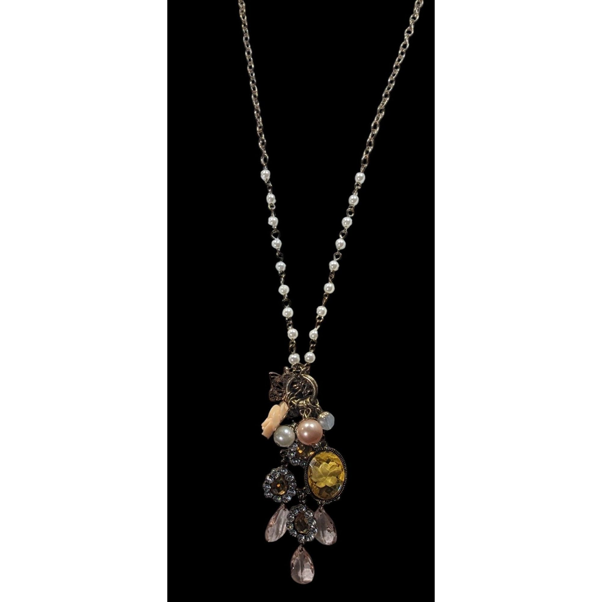 Other Vintage Victorian Style Floral Cluster Charm Pendant Necklac Size ONE SIZE - 2 Thumbnail