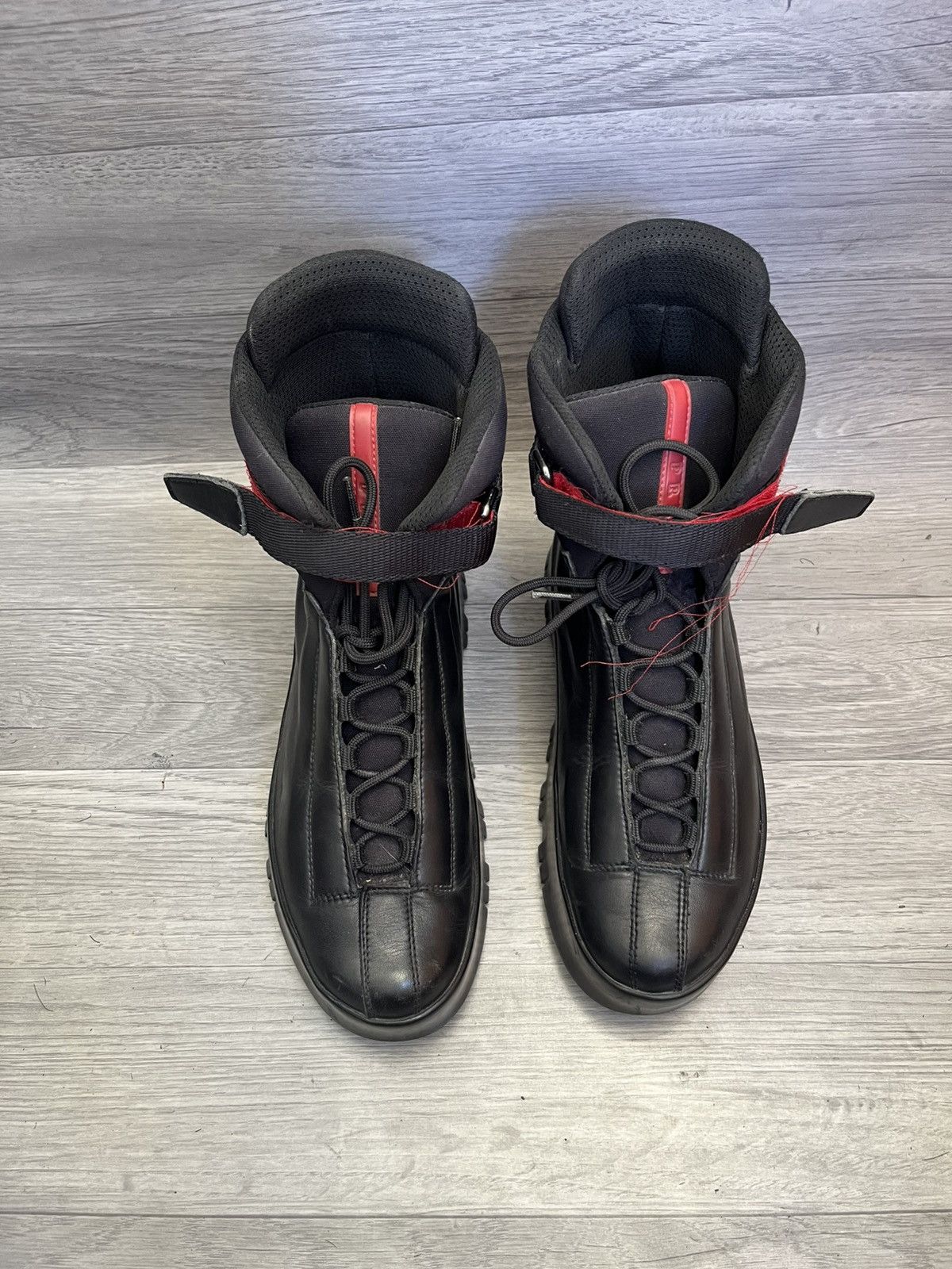 Prada Vintage 00's Prada linea rossa platform rubber sole sz 38.5 Size US 8.5 / IT 38.5 - 3 Thumbnail