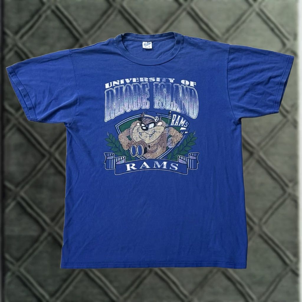 Velva Sheen VINTAGE URI Rams Taz Shirt XL Blue 90s Looney Tunes University USA SVG Velva Sheen Mens Shirt Size US XL / EU 56 / 4 - 1 Thumbnail