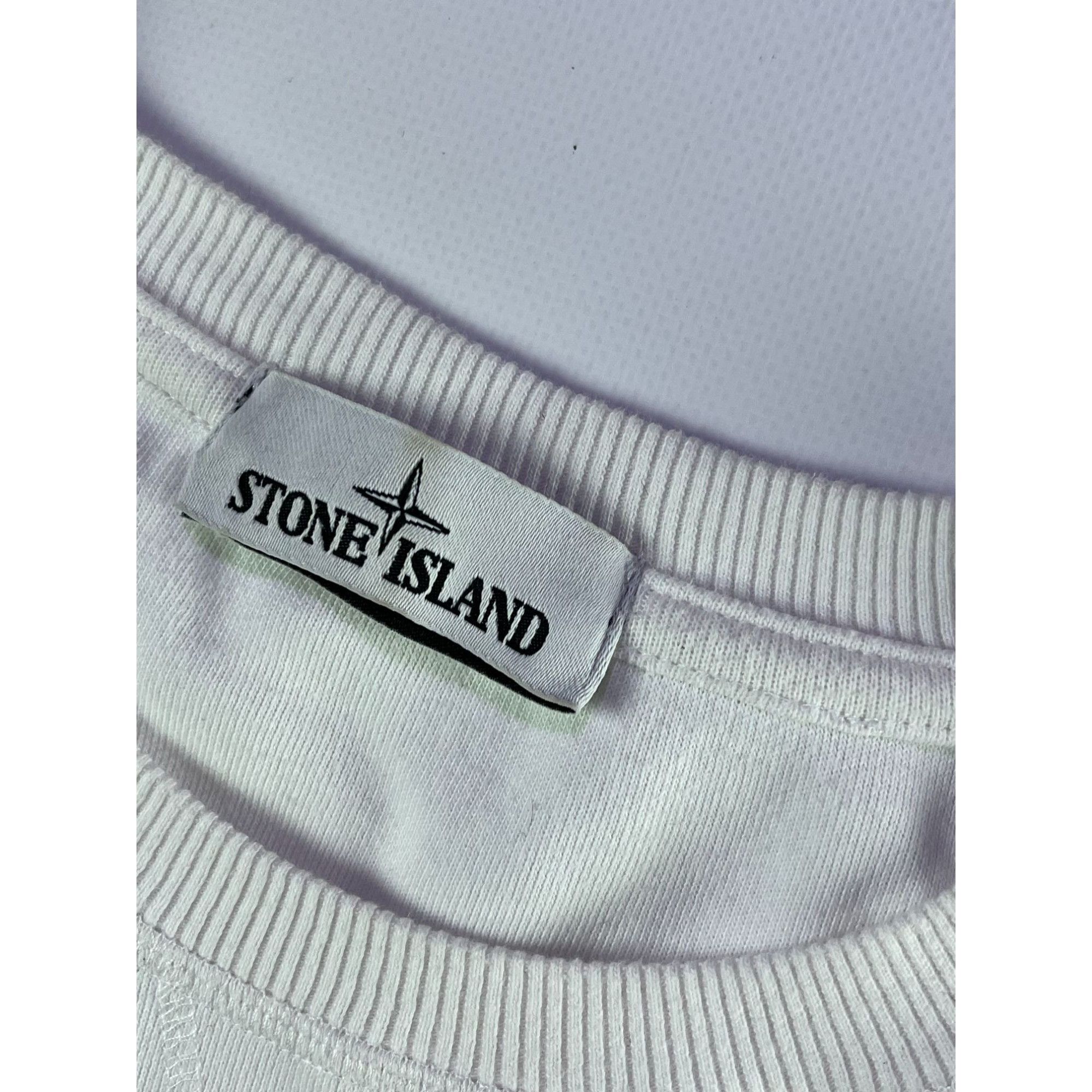 Massimo Osti × Stone Island Stone Island Luxury White Sweatshirt Ribbed Crewneck Size US XL / EU 56 / 4 - 3 Thumbnail