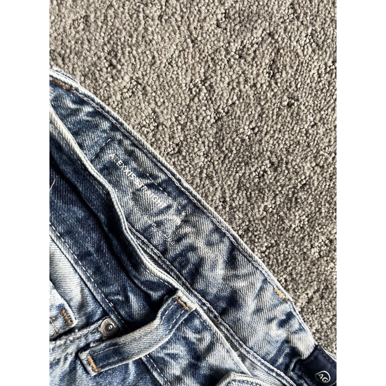 Vintage VINTAGE AG Adriano Goldschmied Jeans Womens Alexxis Straight High Rise 24 Blue Denim 90s Style Size 42" / US 20 - 6 Thumbnail