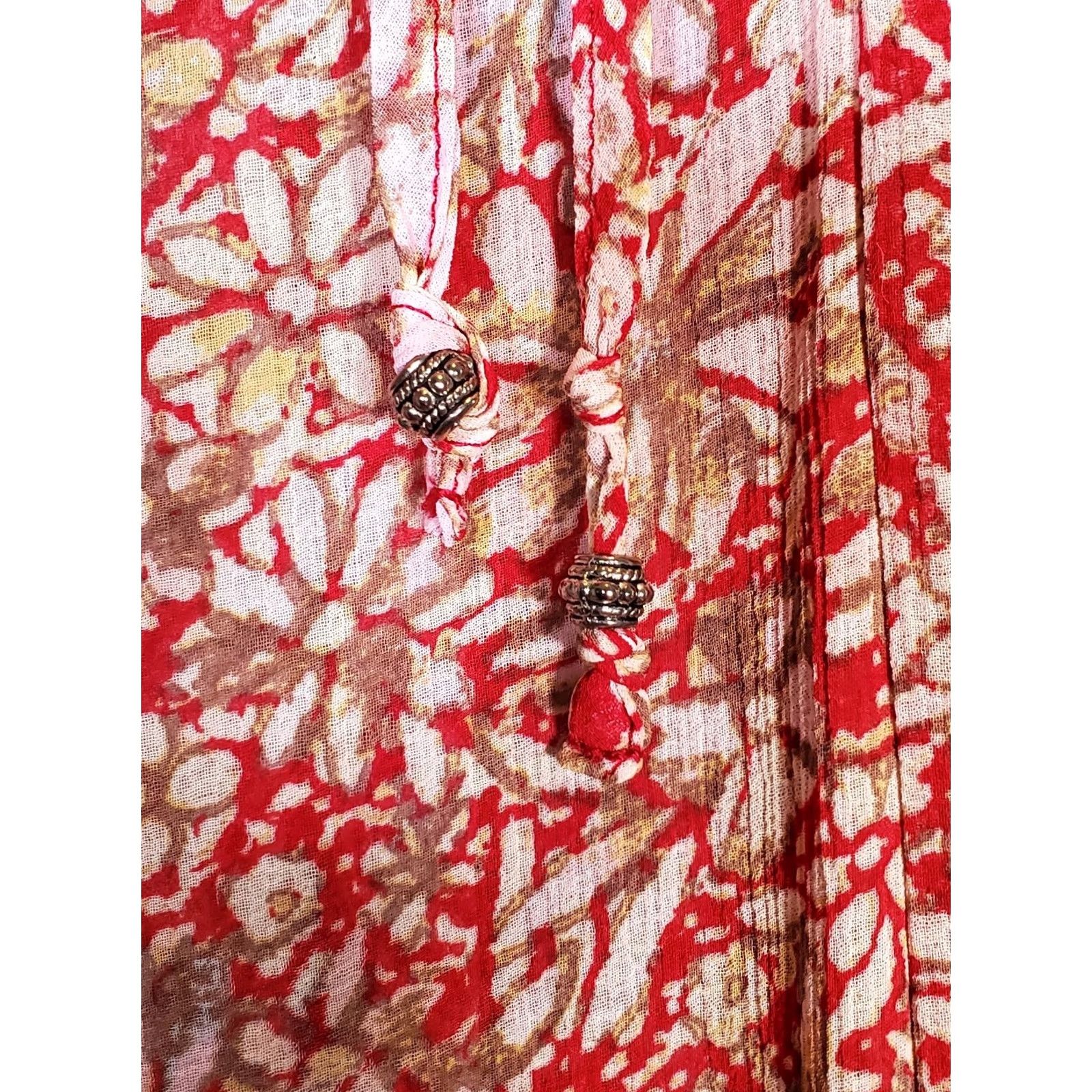 Free People Free People Feeling Groovy Maxi Dress Long Sleeve Multicolor Red Floral Chiffon Women's Size S Size S / US 4 / IT 40 - 7 Thumbnail