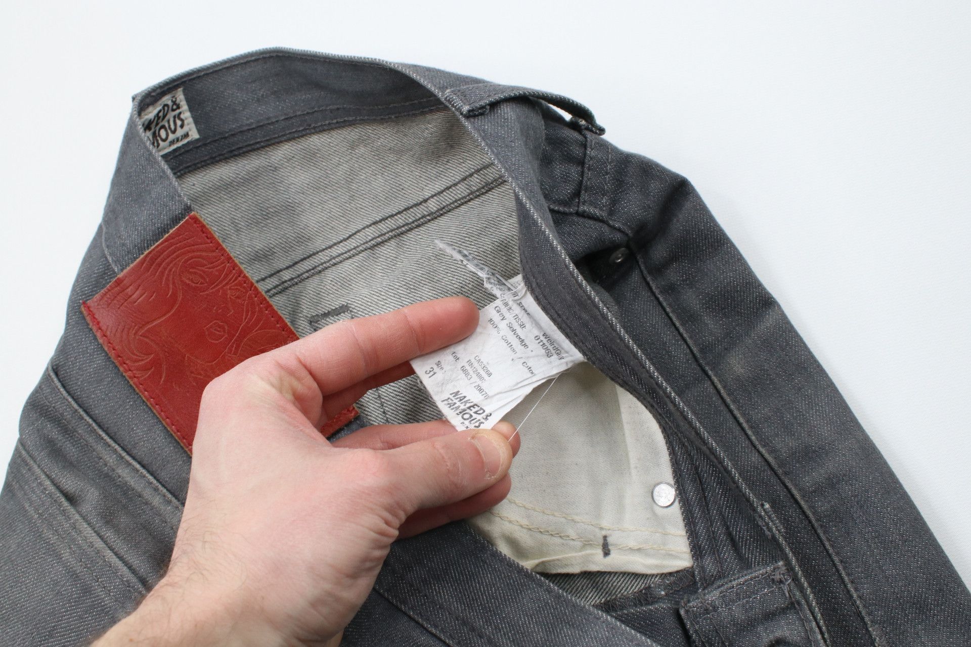Naked & Famous × Vintage Naked & Famous Fly Weird Guy Selvedge Denim Jeans Gray Size ONE SIZE - 7 Thumbnail