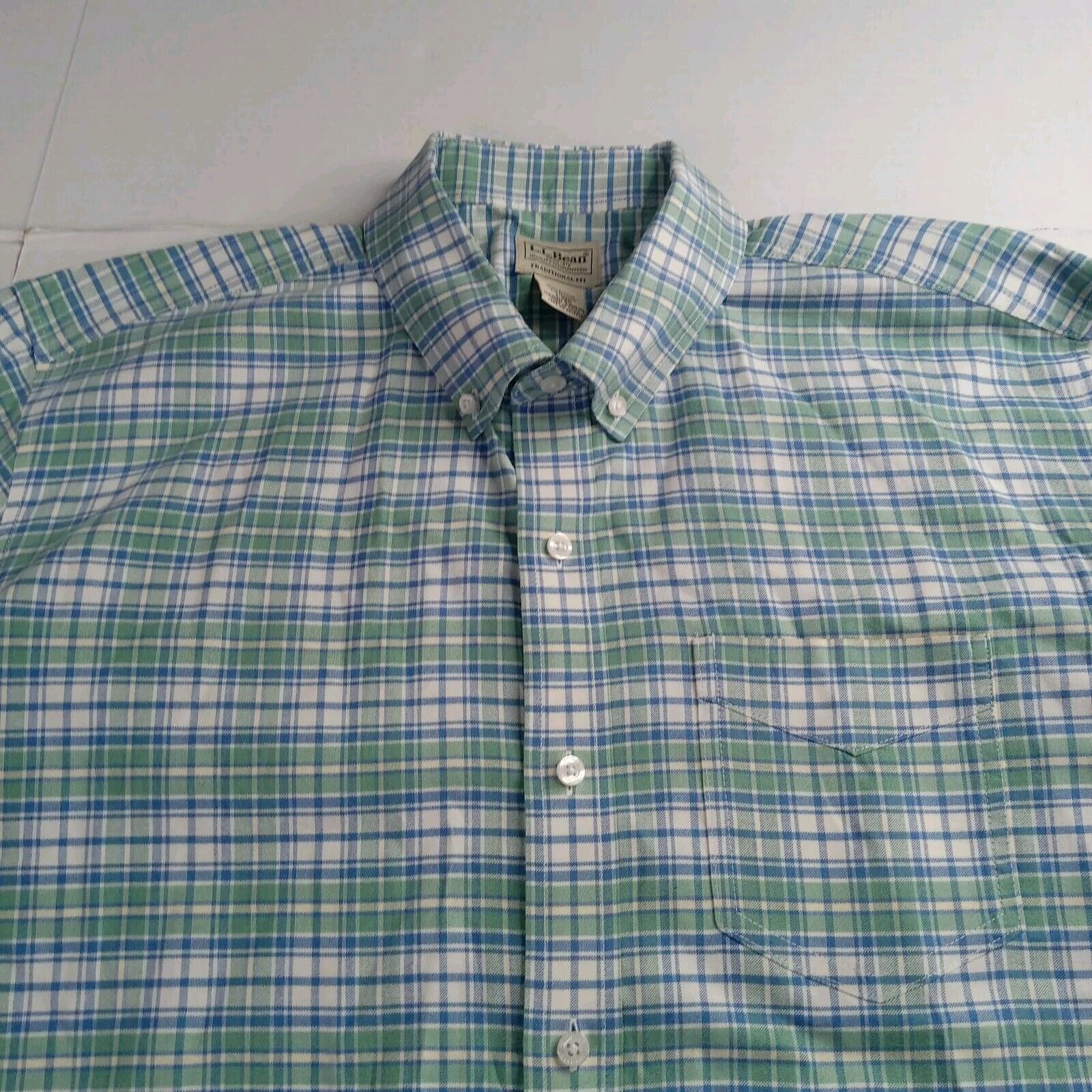 L.L. Bean L.L. Bean Traditional Fit Shirt Men's L Blue Green Plaid Size US L / EU 52-54 / 3 - 3 Thumbnail