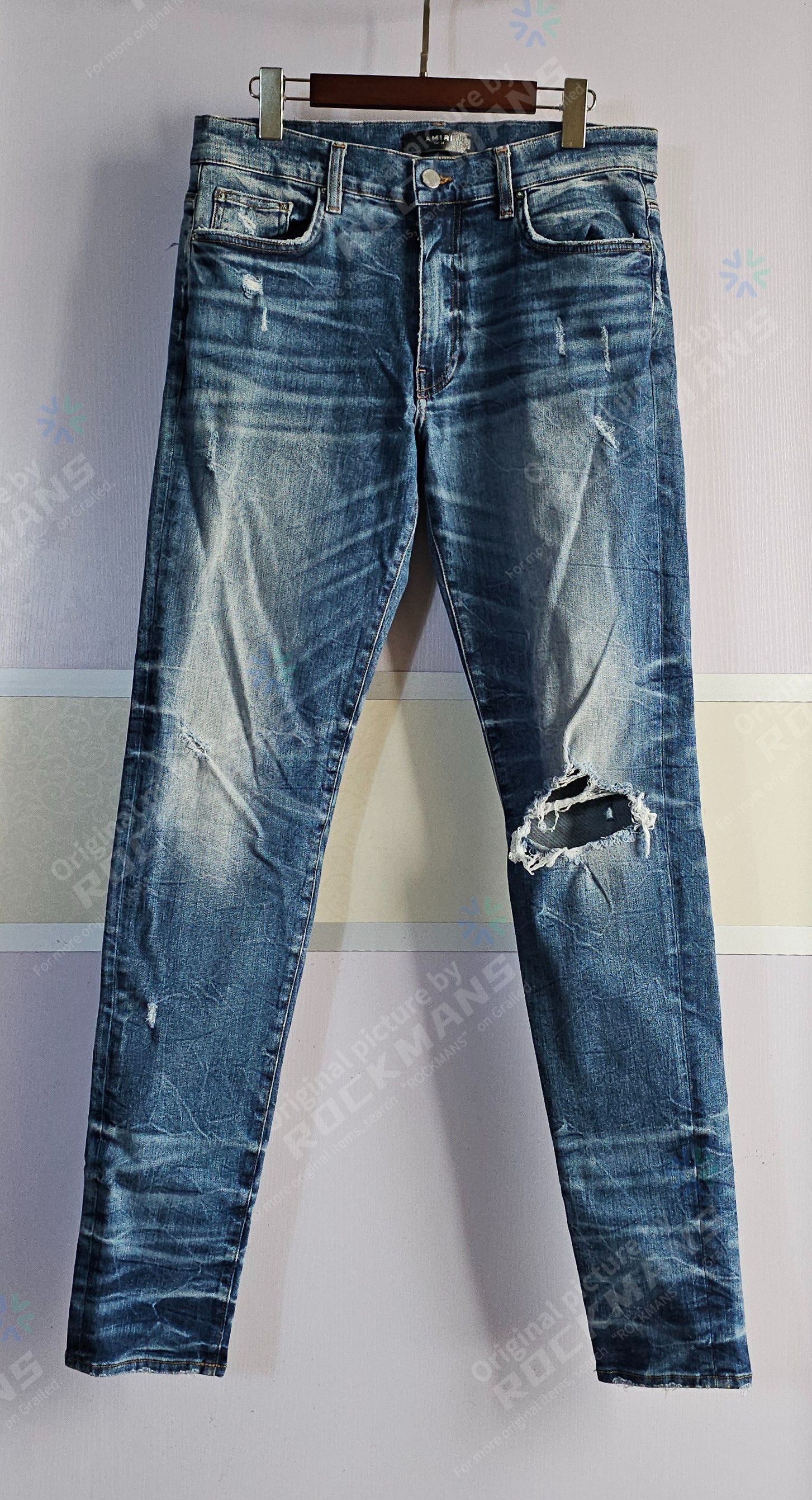 Amiri AMIRI Ripped Distressed Jeans Size 33 Size US 33 - 1 Thumbnail
