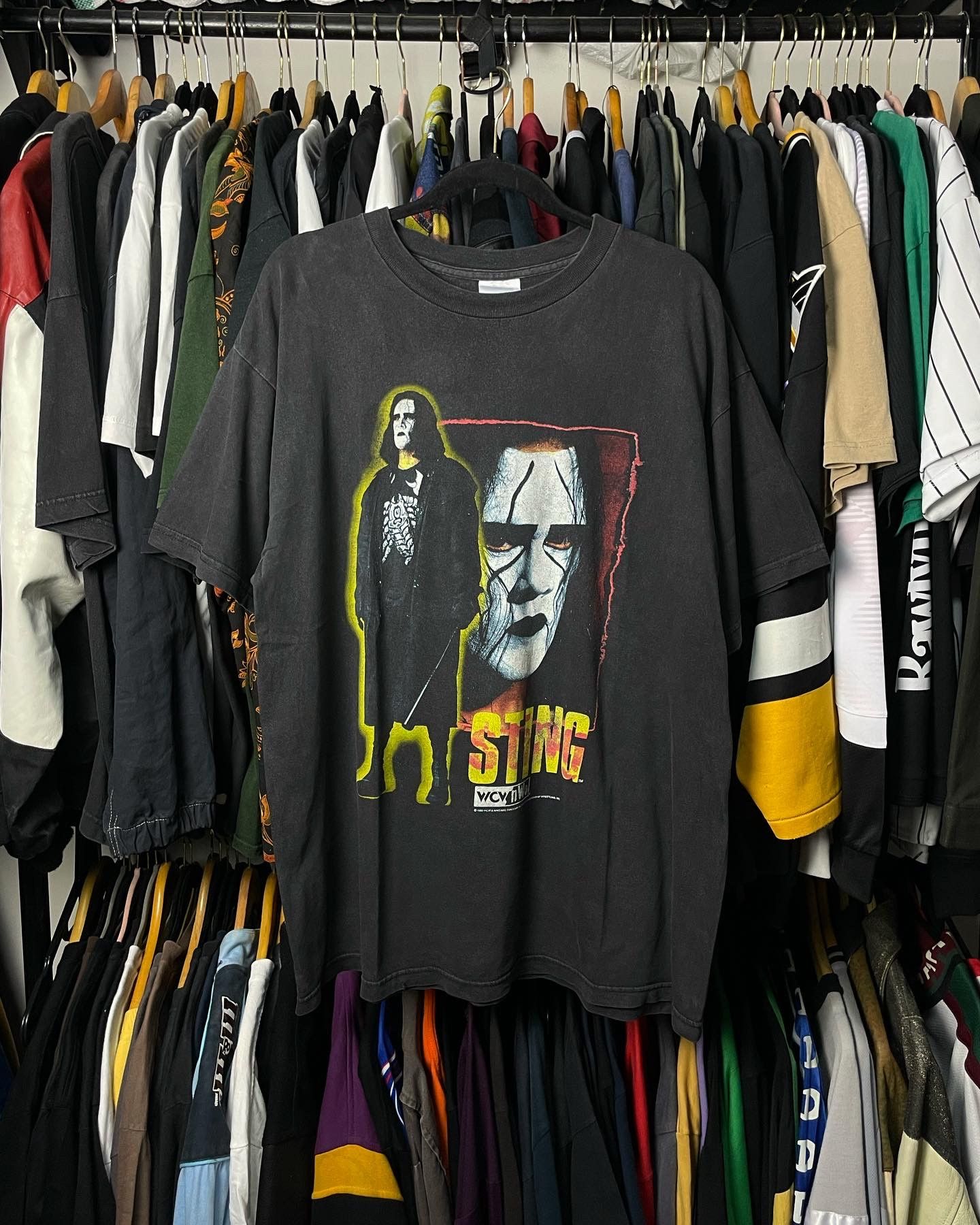 image of Wcwnwo x Wwe Vintage Sting Wcw/nwo Tees in Black, Men's (Size XL)