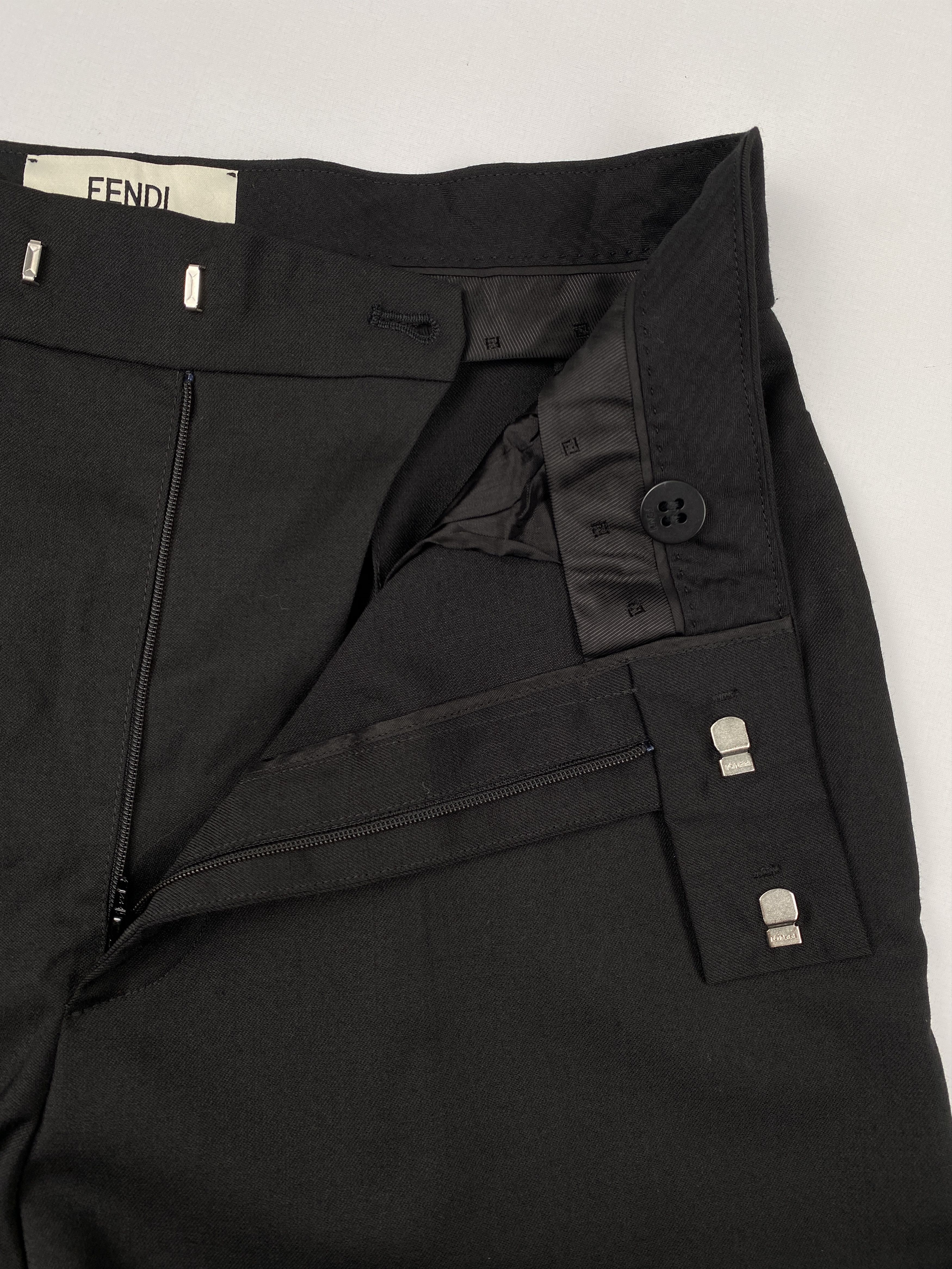 Fendi Roma Highwaist Black Trousers Size 30" / US 8 / IT 44 - 6 Thumbnail
