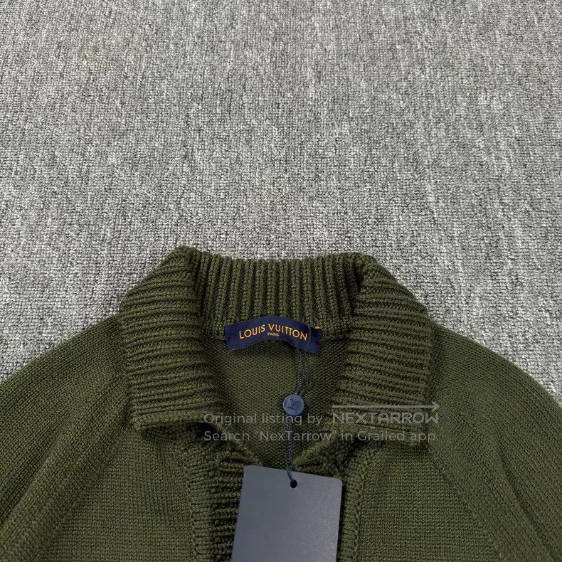 Louis Vuitton Louis Vuitton Nigo Signature Olive Green Geometric Cardiga Size US XL / EU 56 / 4 - 2 Thumbnail