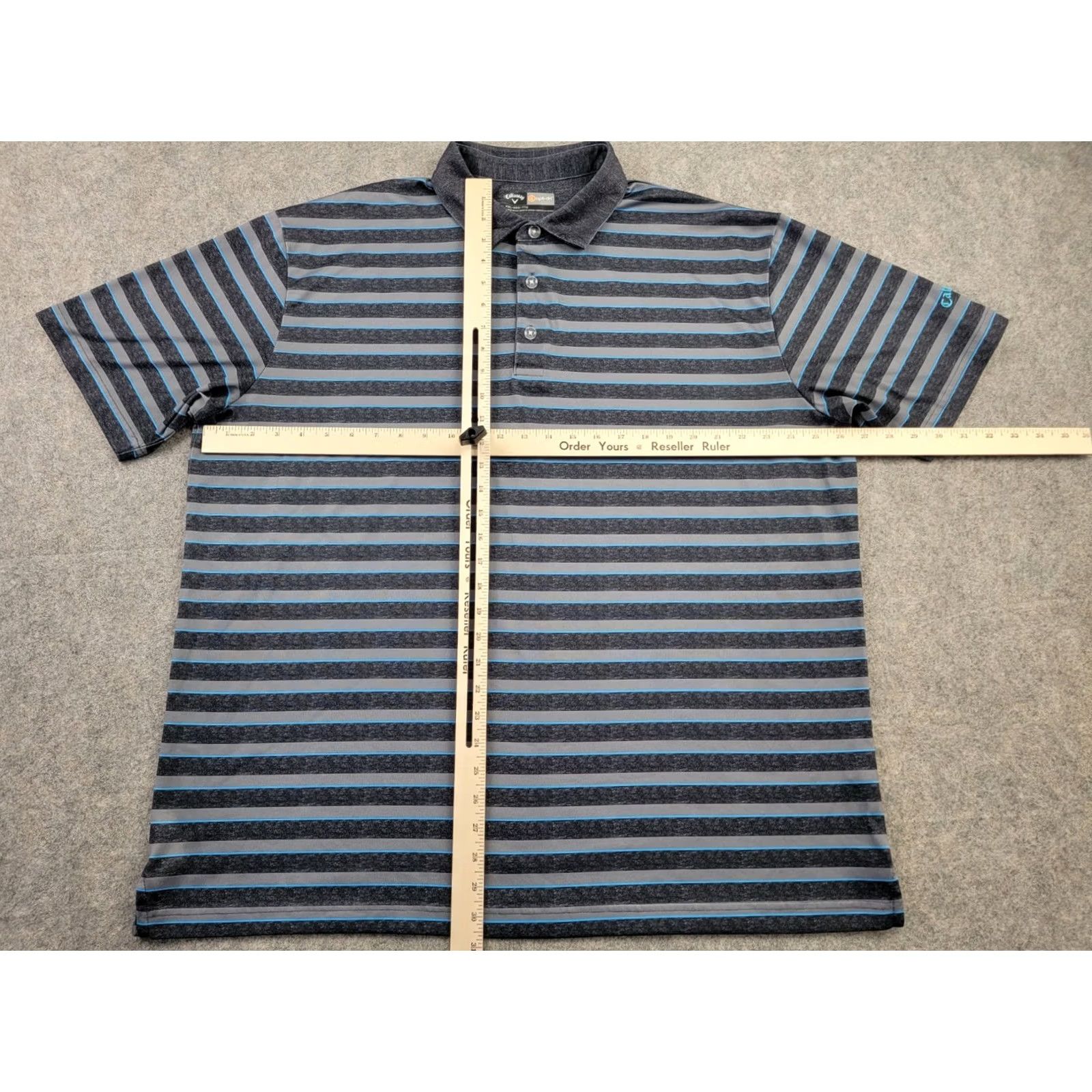 Callaway VINTAGE? No. Callaway Golf Polo Mens 2XL Gray Blue Stripe Upti-Dri Sports Outdoor Casual Size US XXL / EU 58 / 5 - 7 Thumbnail