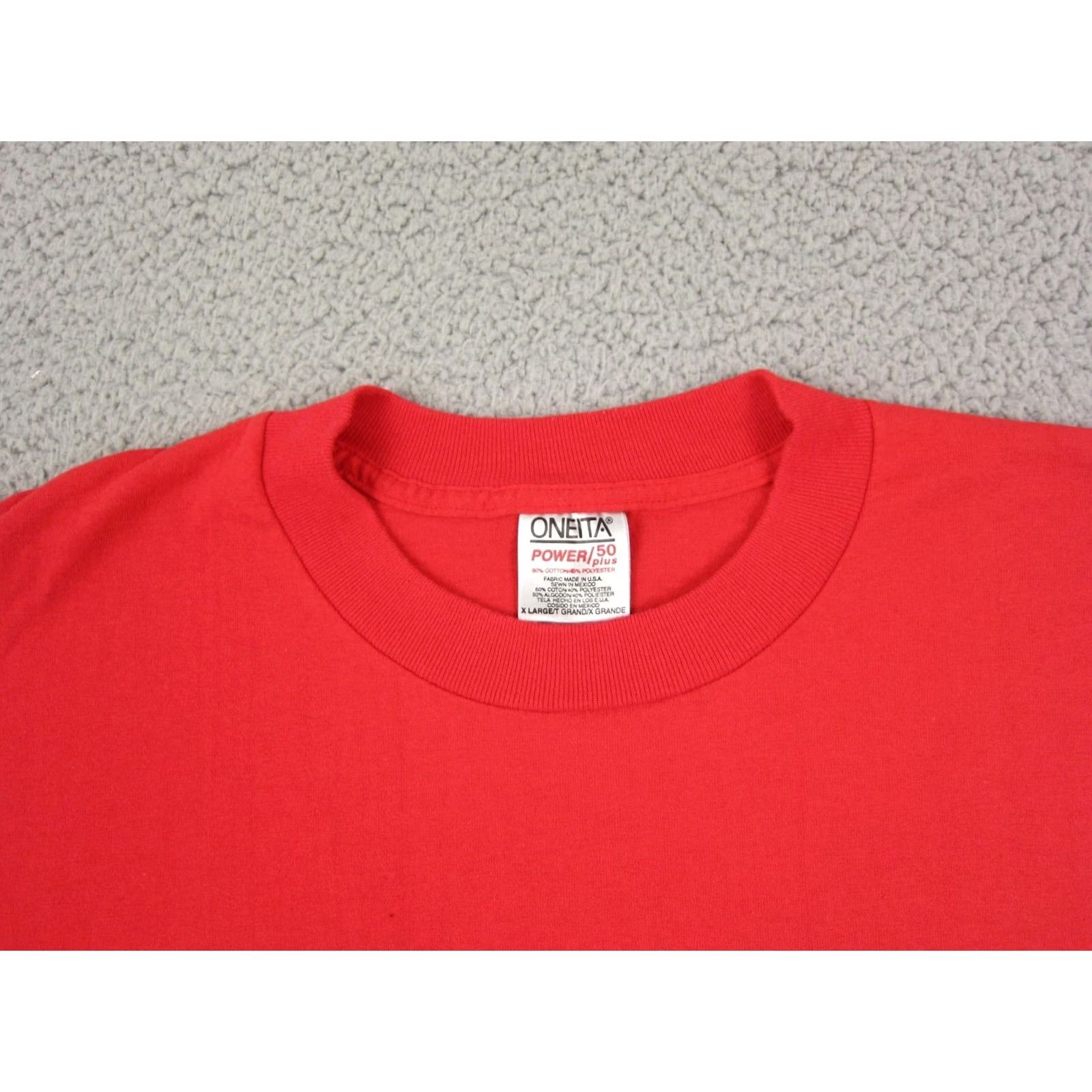 Vintage VINTAGE Oneita Great American Cattle Drive Shirt XL Red USA Shirt Mens XL Red Logo Cotton Polyester T-Shirt USA Vintage Size US XL / EU 56 / 4 - 5 Thumbnail