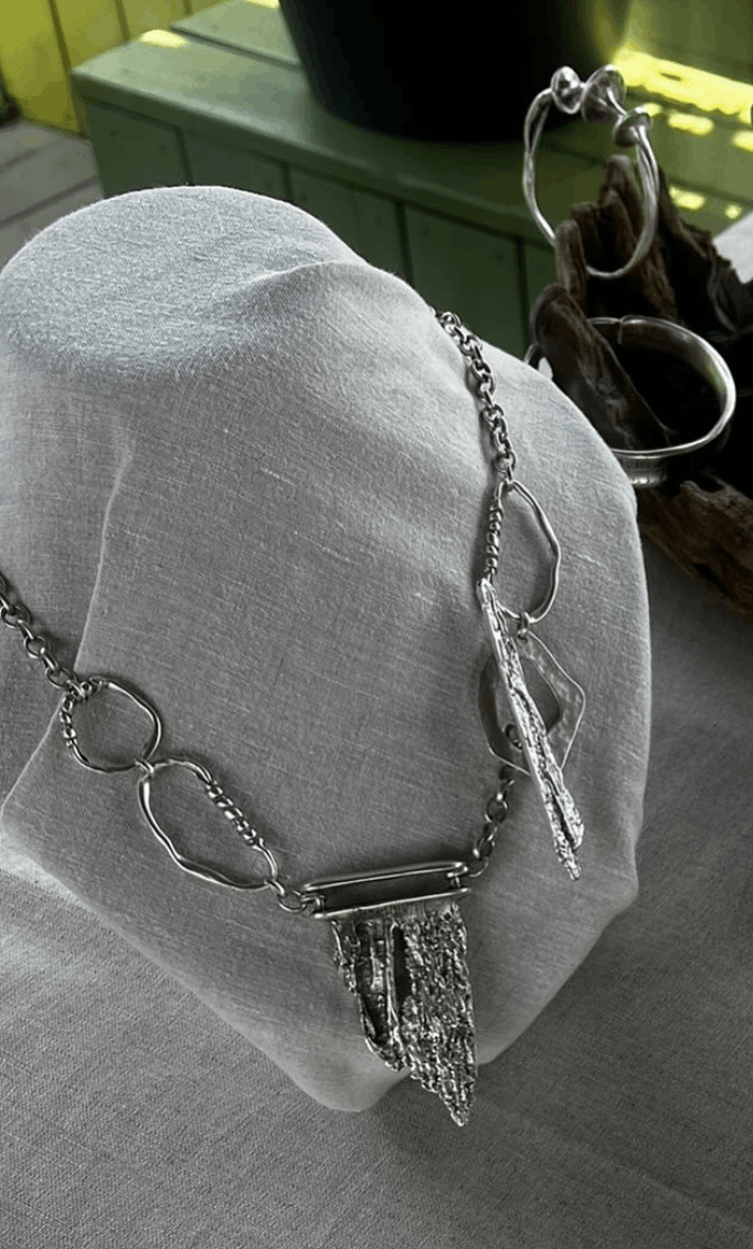 Other Brutalist Sculptural Metal Necklace – Avant-Garde Jewelry Size ONE SIZE - 4 Thumbnail