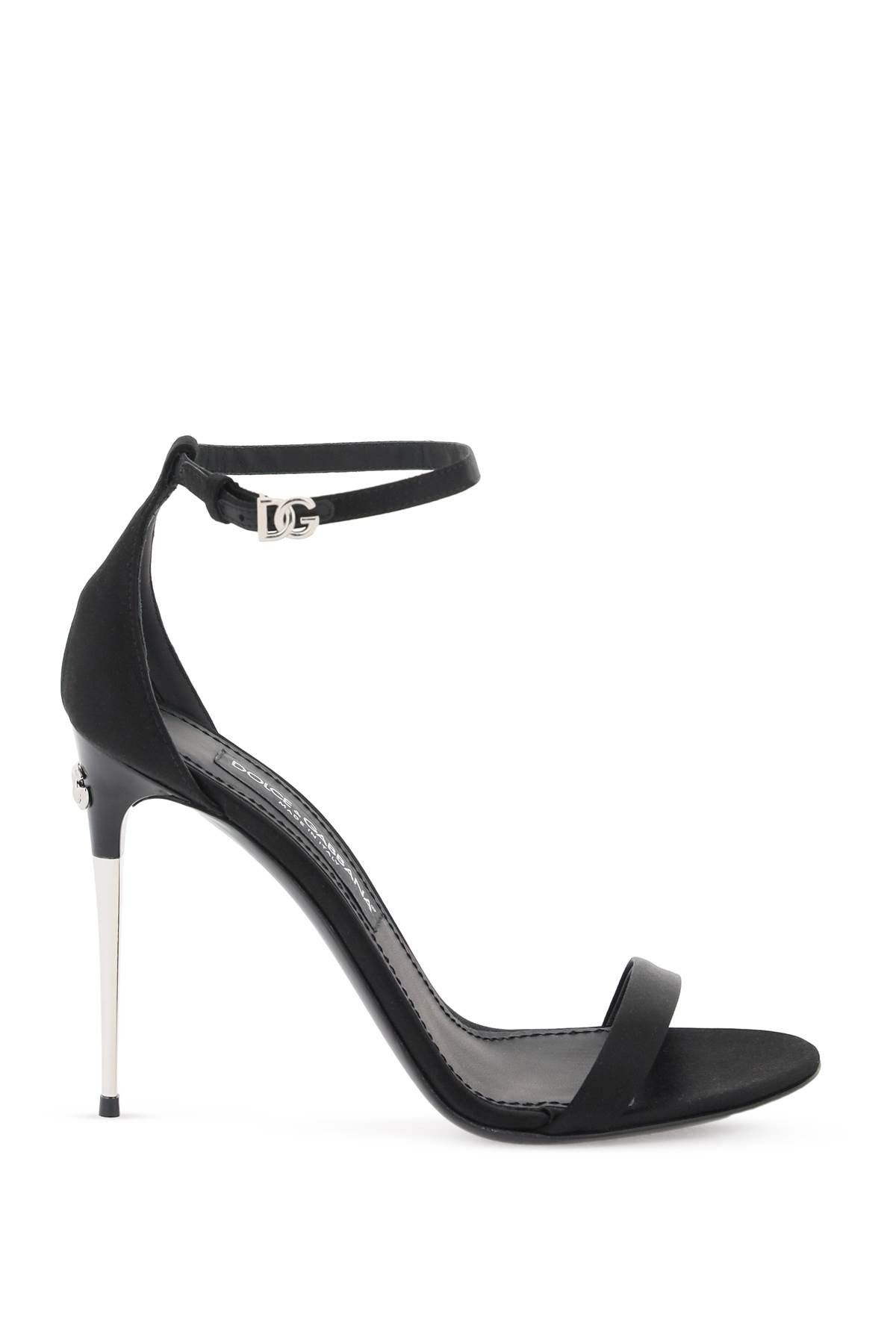 image of Dolce Gabbana Satin Sandals For Elegant in Nero, Women's (Size 10)