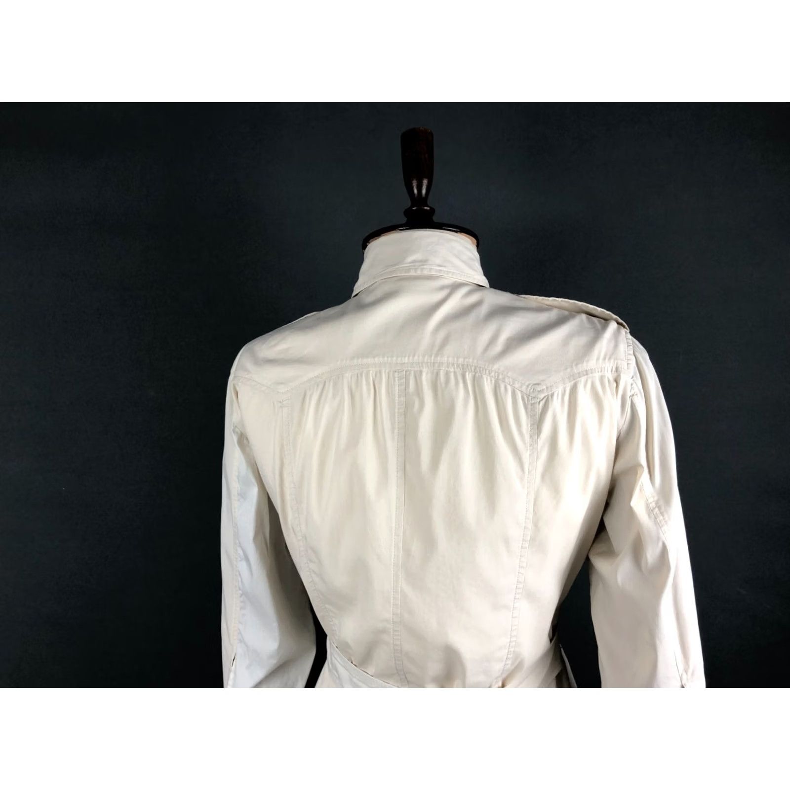 Vintage Weekend Max Mara Shirt Dress - Ivory Cotton 3/4 Sleeve Button-Up, Size 6, Women Size M / US 6-8 / IT 42-44 - 4 Thumbnail