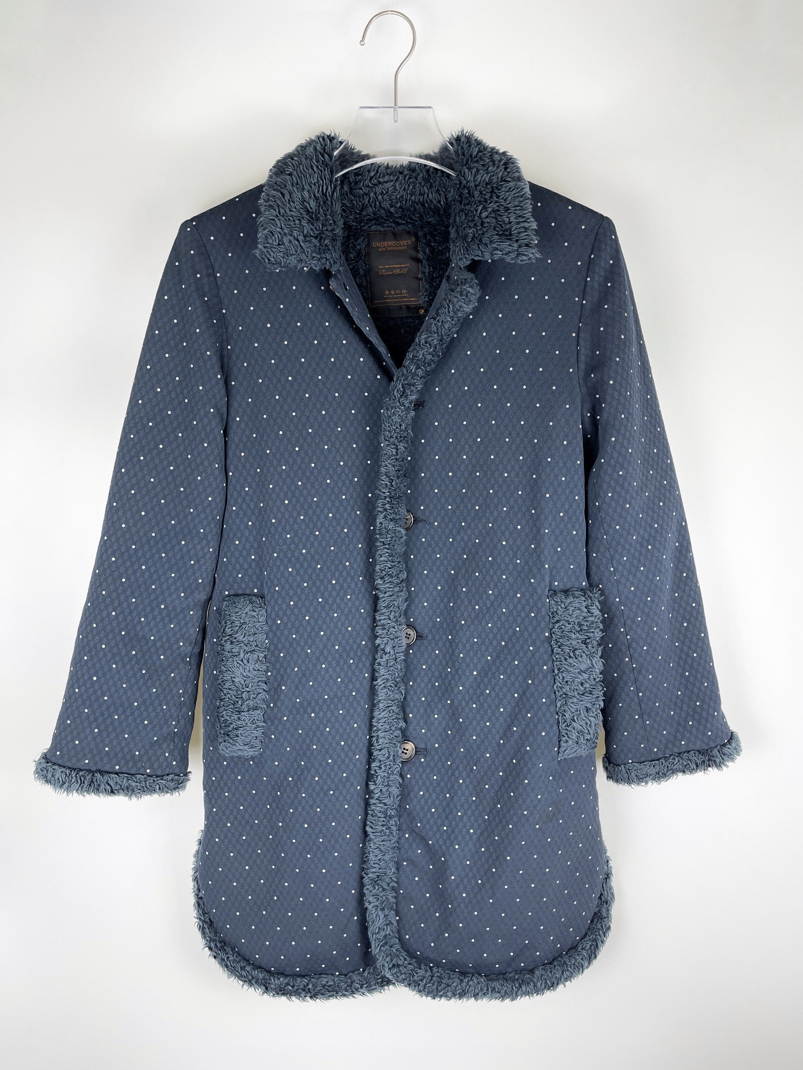 image of Undercover A/w2003 "paper Doll" Fur Coat in Bleu, Men's (Size Small)