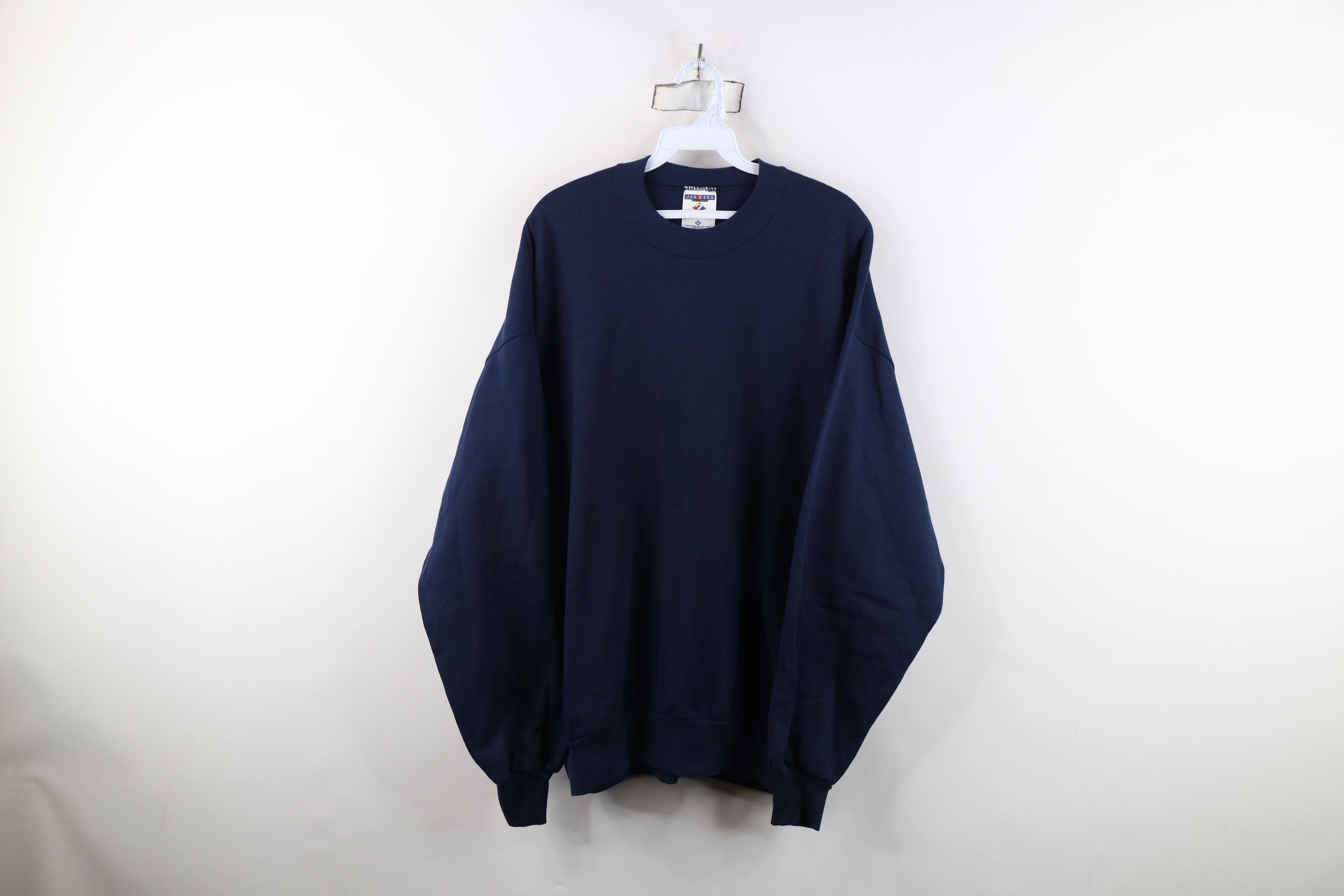 Vintage Vintage 90s Streetwear Crewneck Sweatshirt Navy Blue USA Size US XL / EU 56 / 4 - 1 Thumbnail