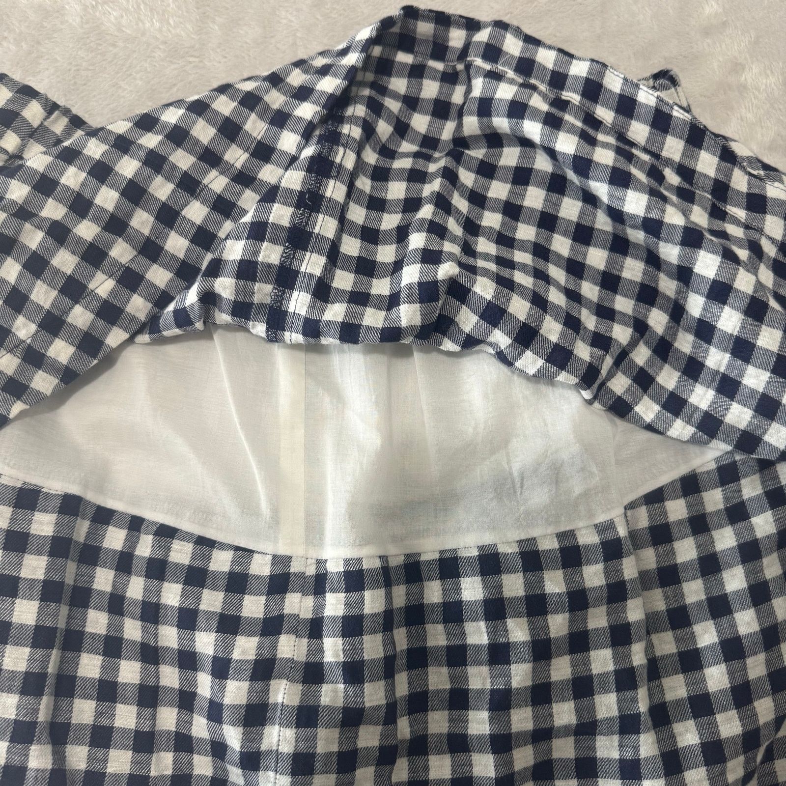 Madewell Madewell Women's Linen Blend Gingham Ruffle Mini Skirt S Size 27" / US 4 / IT 40 - 5 Thumbnail