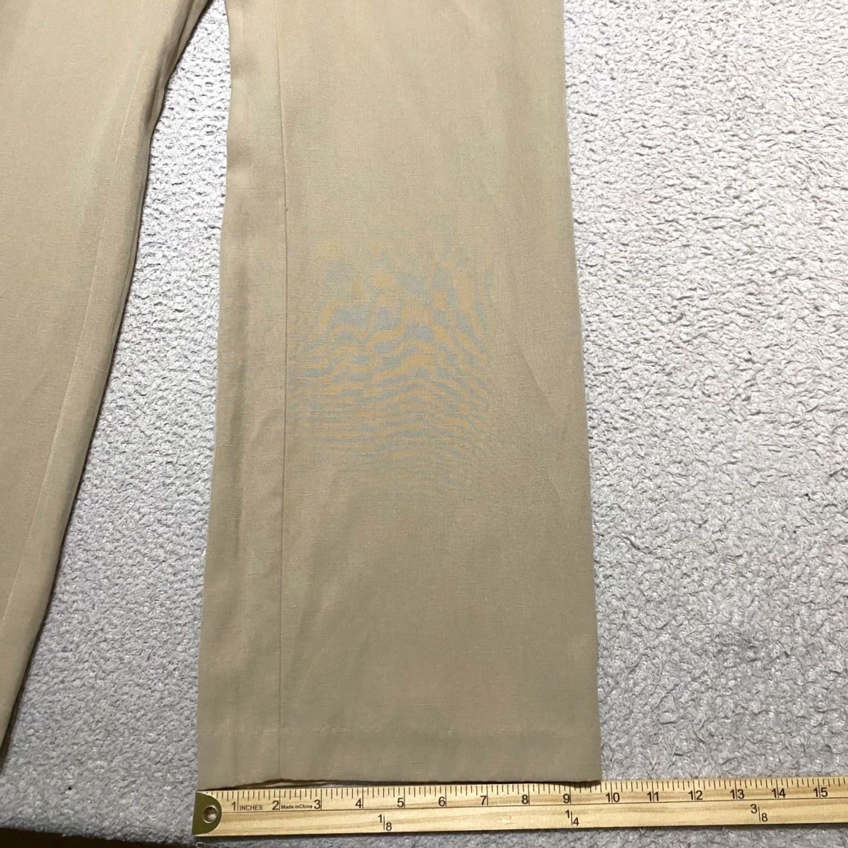 J. Jill J. Jill Womens Pants Beige High Rise Bootcut 14 Regular Inseam 31 Linen Lyocell Denim Chino Style Vintage No Size 24" / US 00 / IT 34 - 5 Thumbnail
