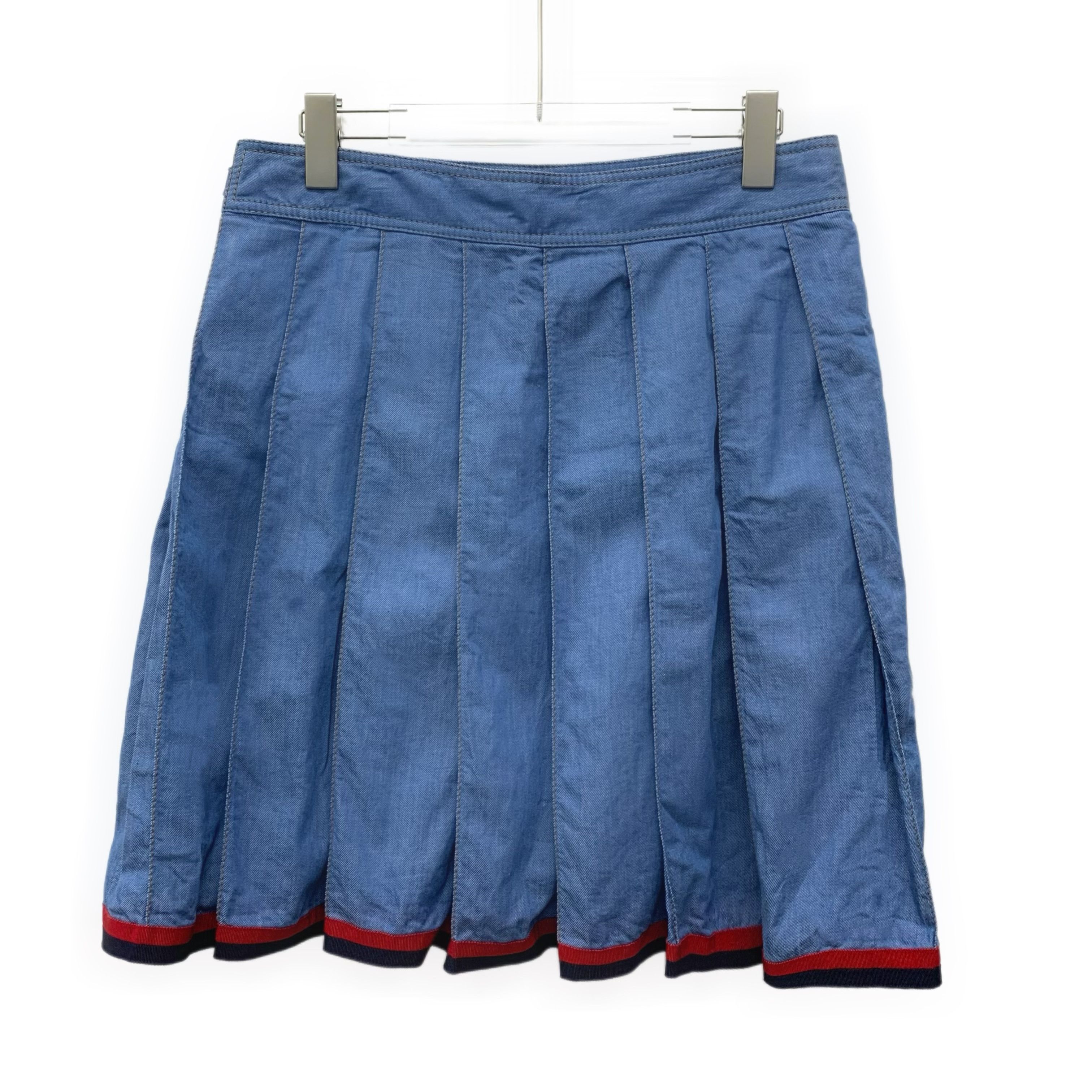 Moncler Moncler Dark Blue Striped Pleated Mini Skirt (Size L) Size 30" / US 8 / IT 44 - 6 Thumbnail
