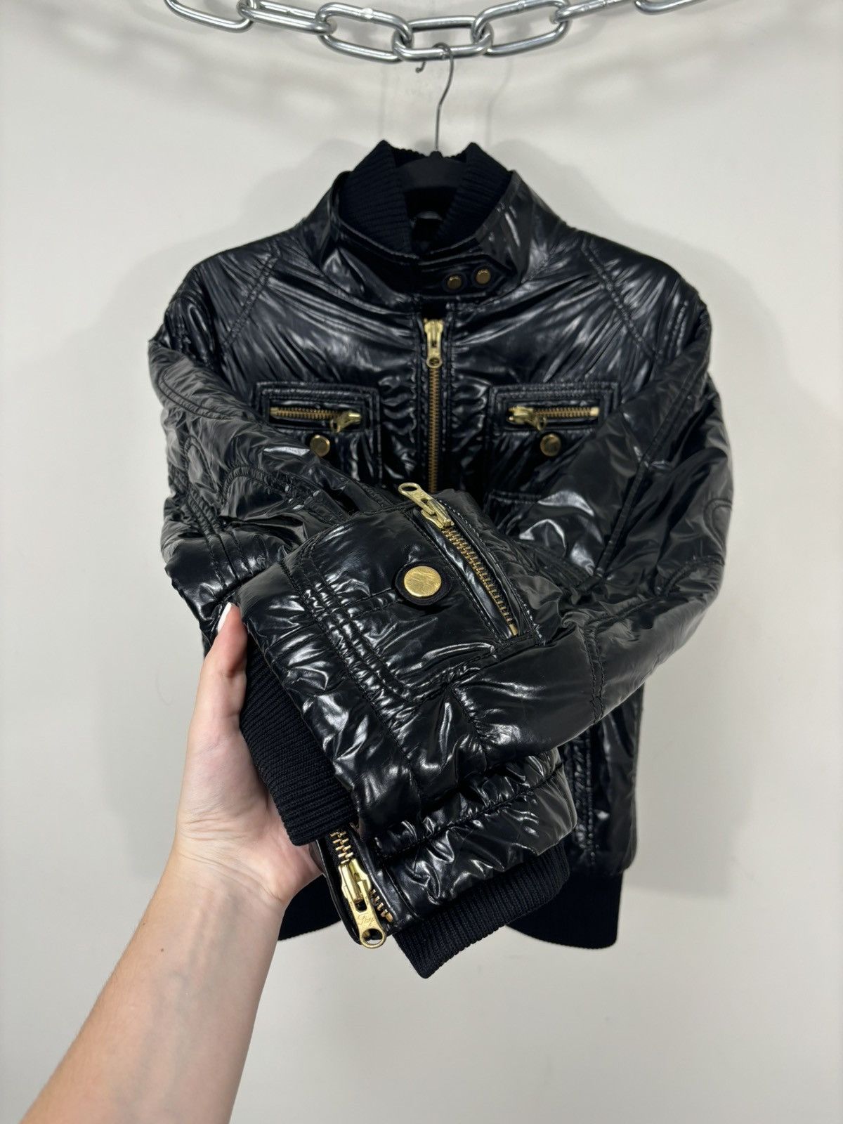 Fay Fay Women’s Shiny Black Italian Luxury Multipocket Jacket Size L / US 10 / IT 46 - 11 Thumbnail