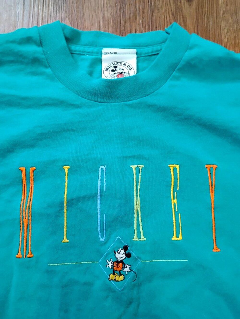 Mickey Mouse Vintage 90s Mickey Mouse Embroidered Spell Out T-Shirt Size US L / EU 52-54 / 3 - 1 Thumbnail