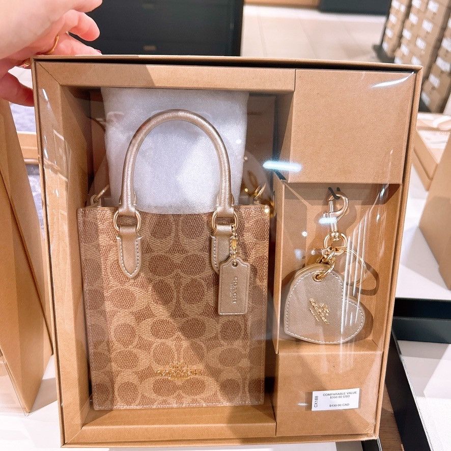Coach Boxed Mini Tote Bag And Mirror Bag Charm Set CX188 Size ONE SIZE - 2 Thumbnail