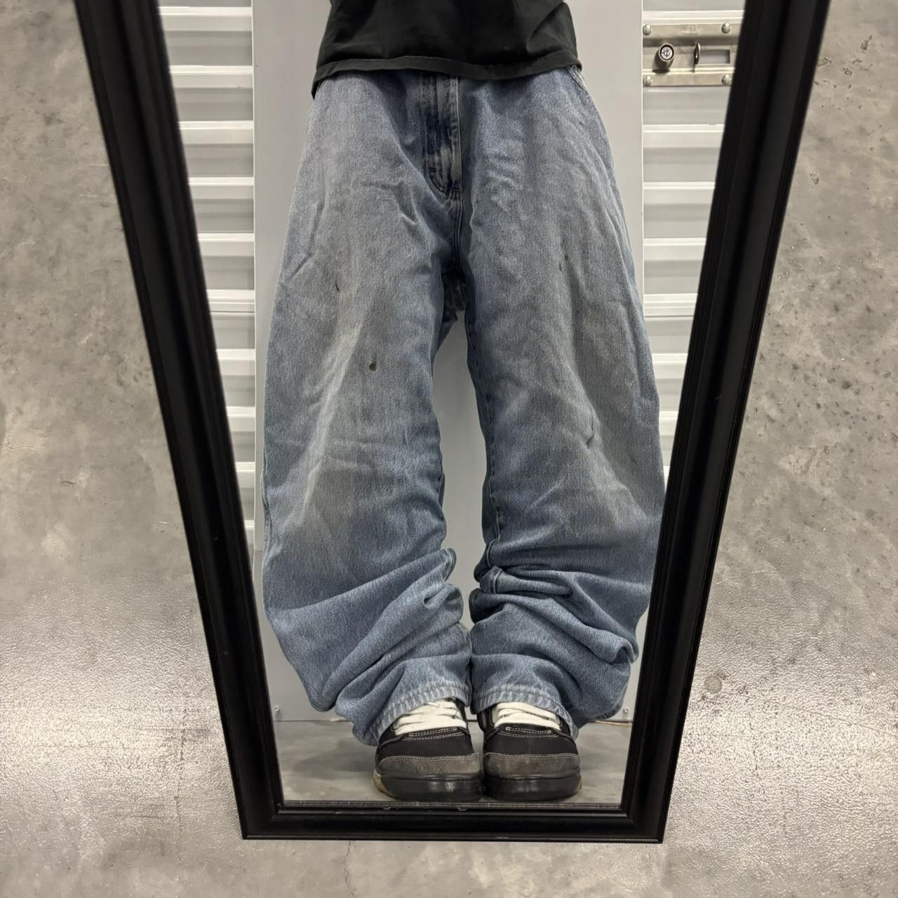 Japanese Brand × Vintage Crazy Vintage Y2K/2000s Baggy Faded Light Wash Skater Style Carpenter Denim Jeans! Size US 40 / EU 56 - 1 Thumbnail