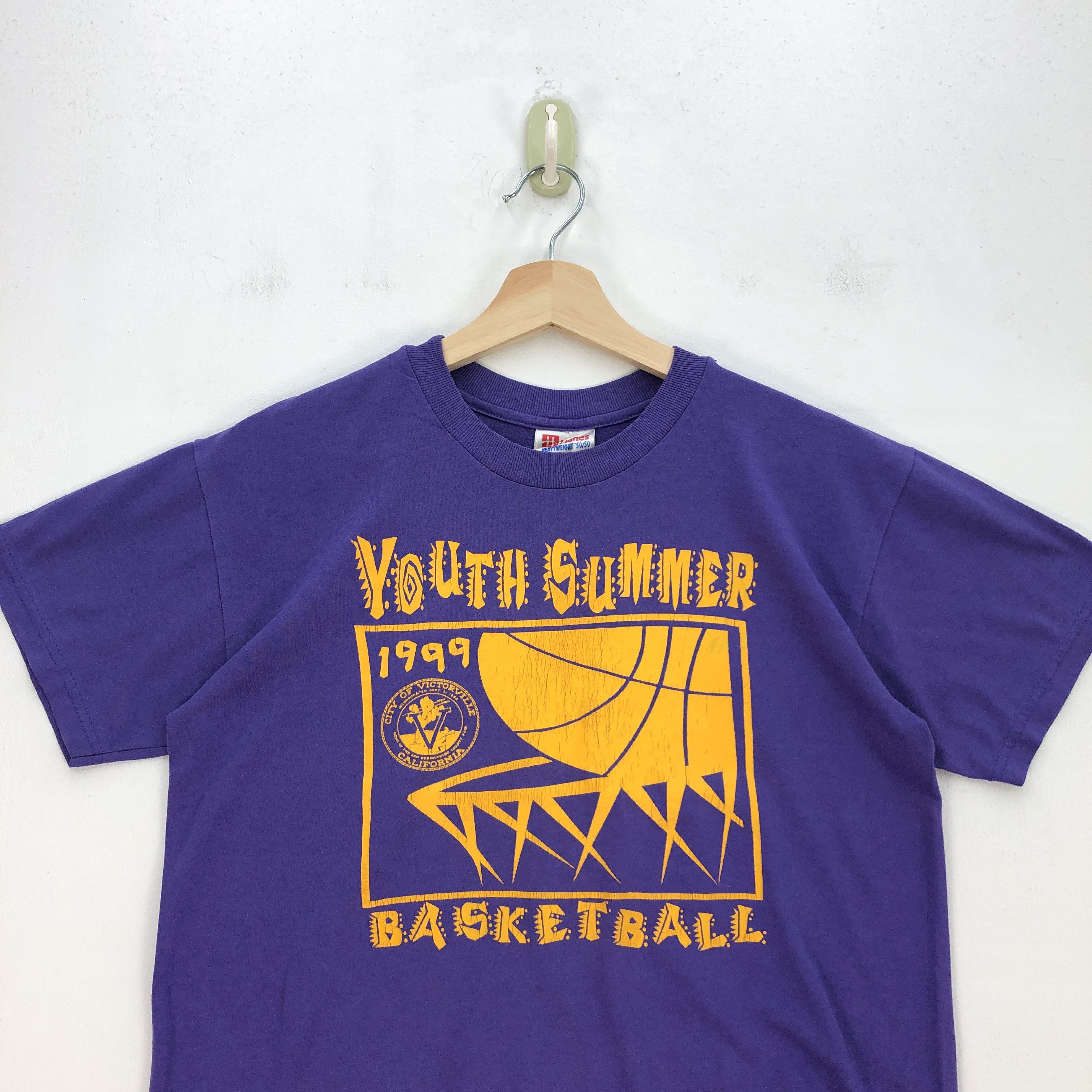 Vintage Vintage 90s Youth Summer Basketball T Shirt Paper Thin Tees Size US L / EU 52-54 / 3 - 3 Thumbnail