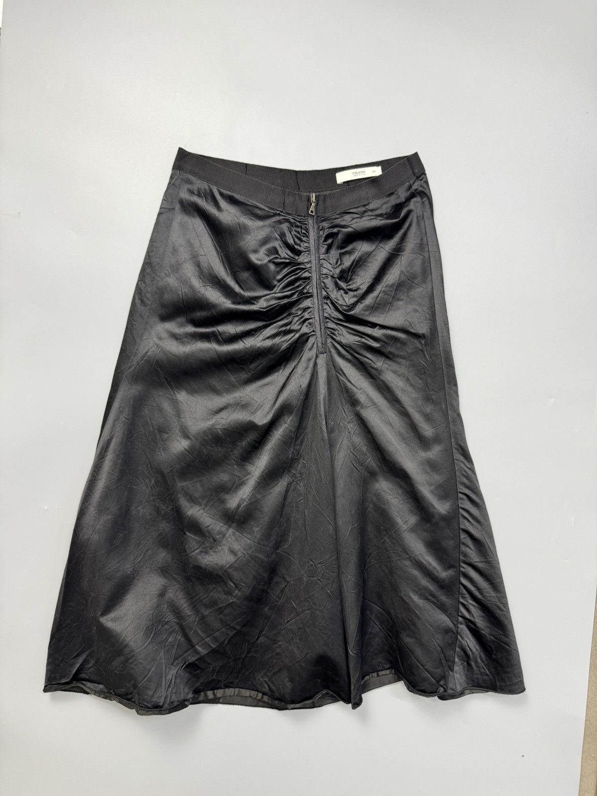 Prada 2000s Prada Flower Design Satin Midi Skirts Size 28" / US 6 / IT 42 - 1 Thumbnail