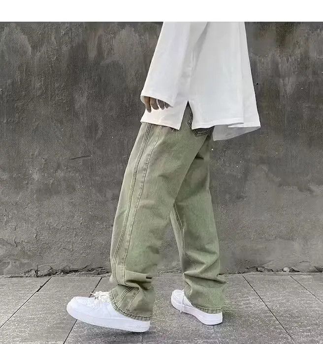 image of Vintage Sage Green Washed Out Loose Fit Denim, Men's (Size 32)