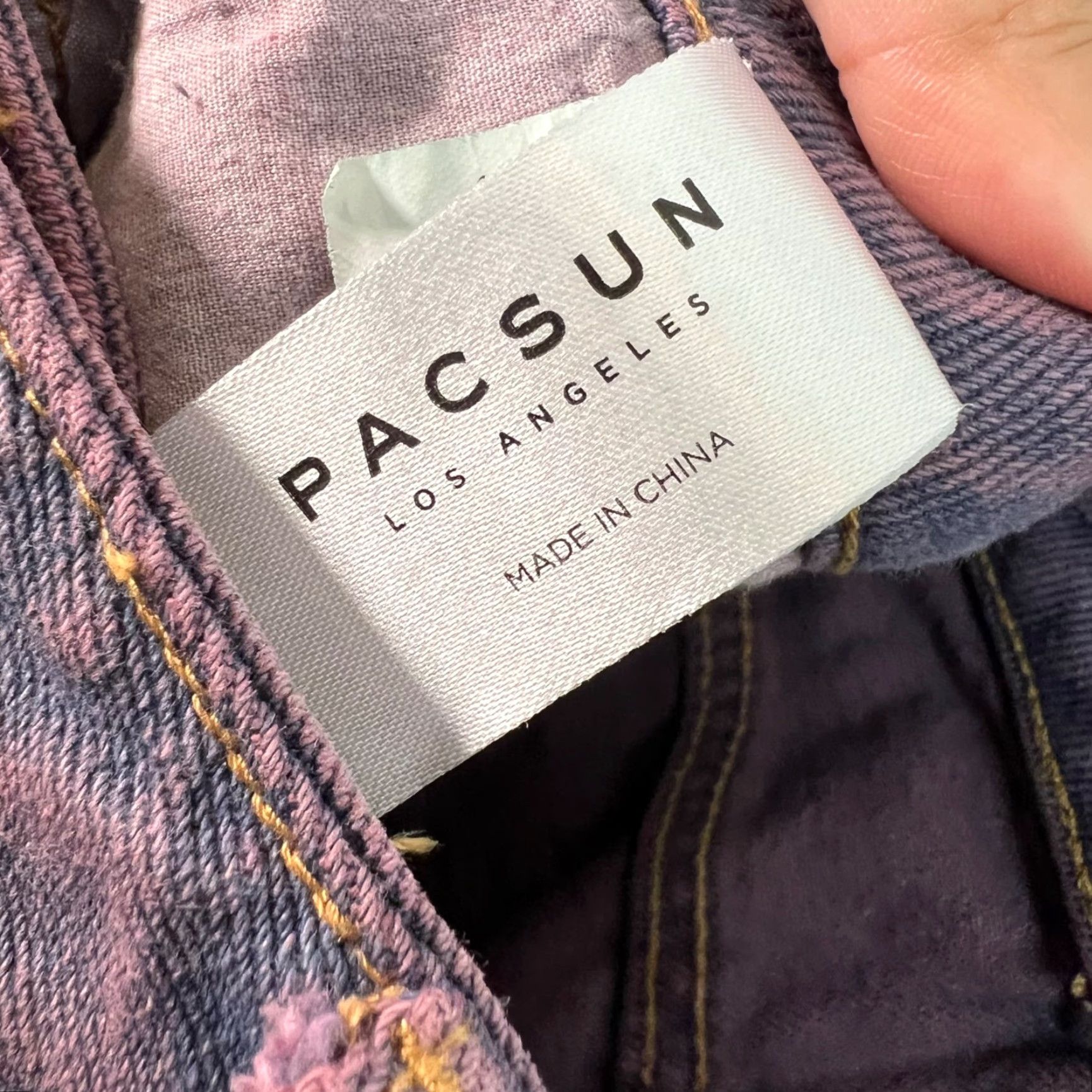 Pacsun PacSun Womens Denim Jeans High-Waisted Purple 29 Inseam 27 Cotton Straight Leg Adult Womens Size 29 Purple Vintage/90s Theme Mens Womens Girls? Size 29" - 4 Thumbnail