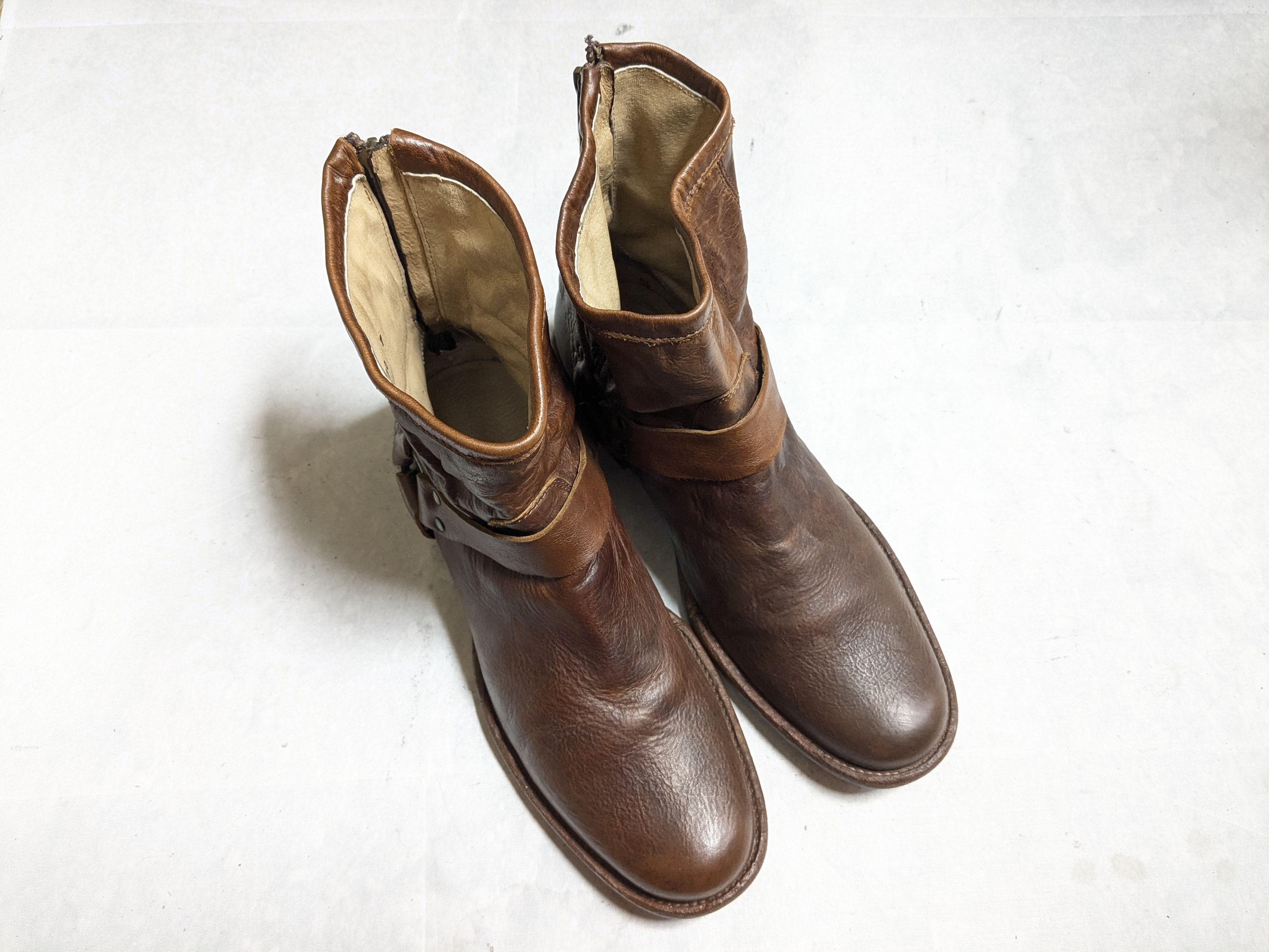 Frye Frye Harness Boots Brown 9 D Leather Back Zip Size US 9 / EU 42 - 4 Thumbnail