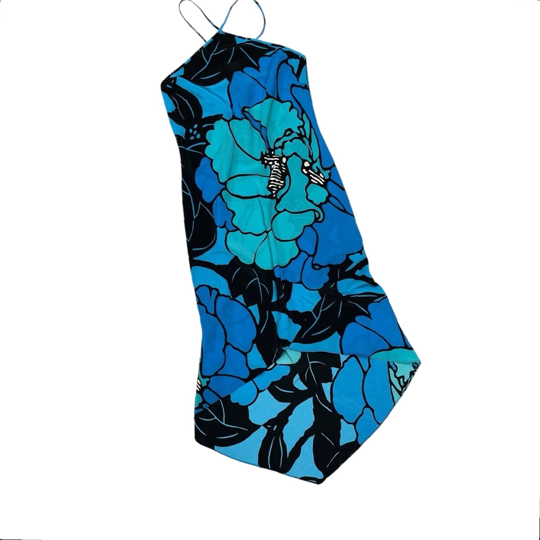 express blue floral dress A-Line Ankle Length Satin Wedding Guest Dress COCOMELODY CG0315, Eucalyptus