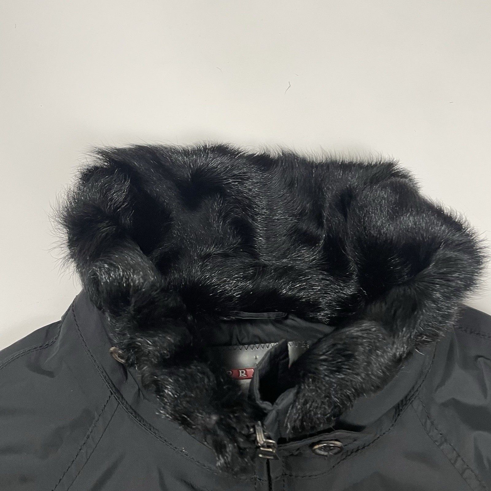 Prada Prada Goretex Jacket Fur Trim Belted Coat Black Goat Fur Size L / US 10 / IT 46 - 5 Thumbnail
