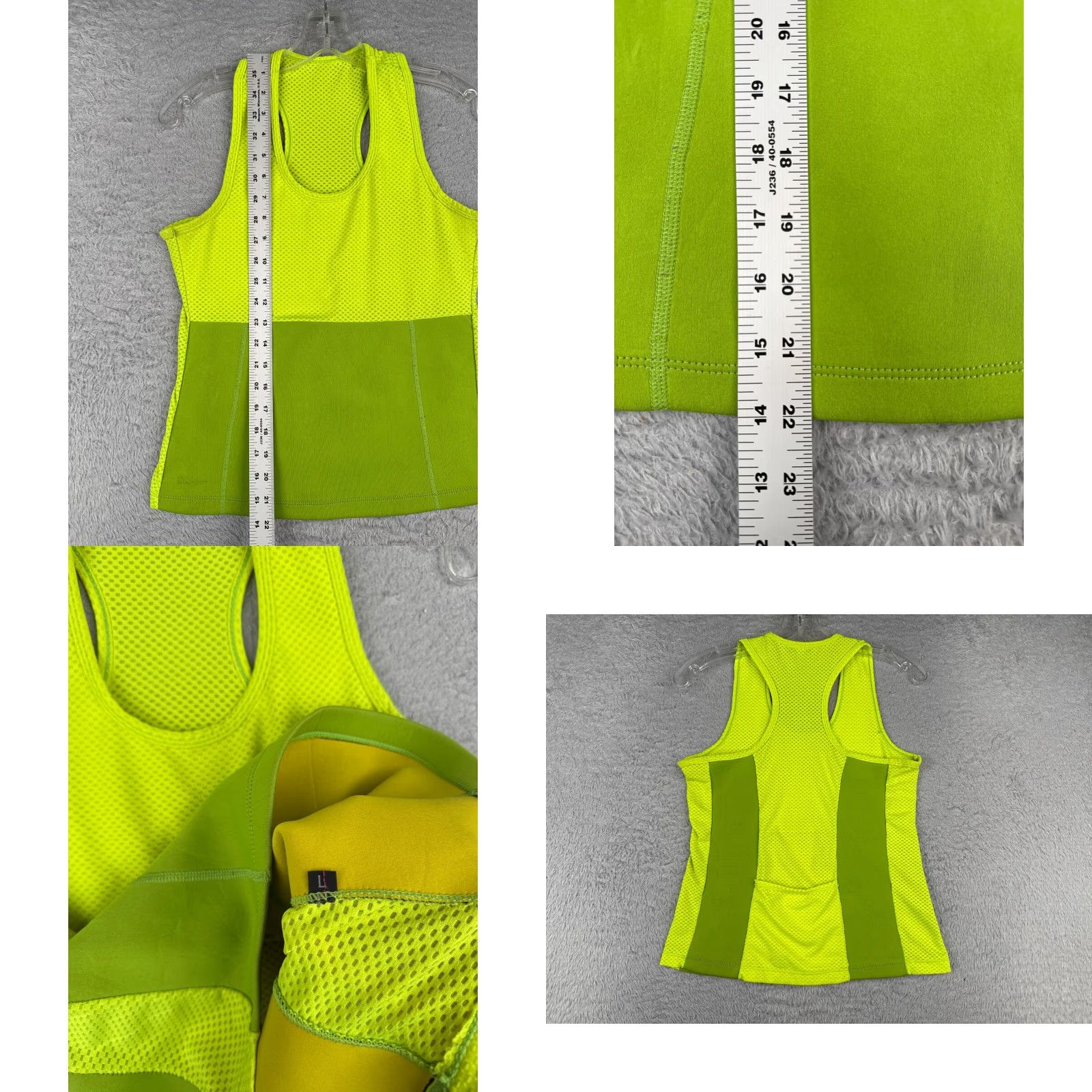 Area Hot Shapers Tank Womens L Green Tank Sleeveless Run Gym Rear Pocket Shirt Women Athletic Sleeveless Athletic Tank Green 36 in Womens Size ONE SIZE - 8 Thumbnail