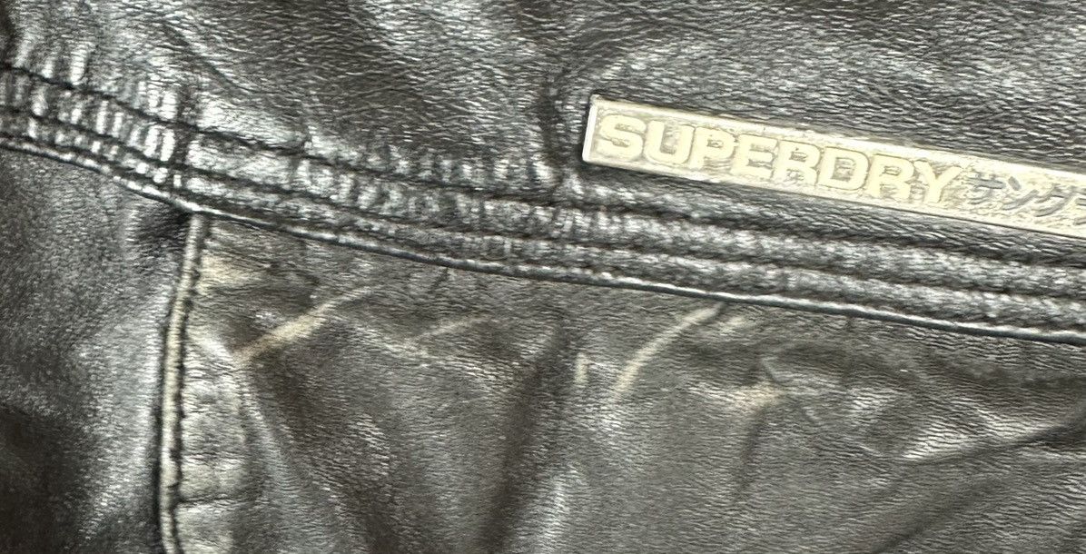 Superdry Super Dry Brad Cowhide Leather Zip Up Bomber Jacket Size US L / EU 52-54 / 3 - 10 Thumbnail